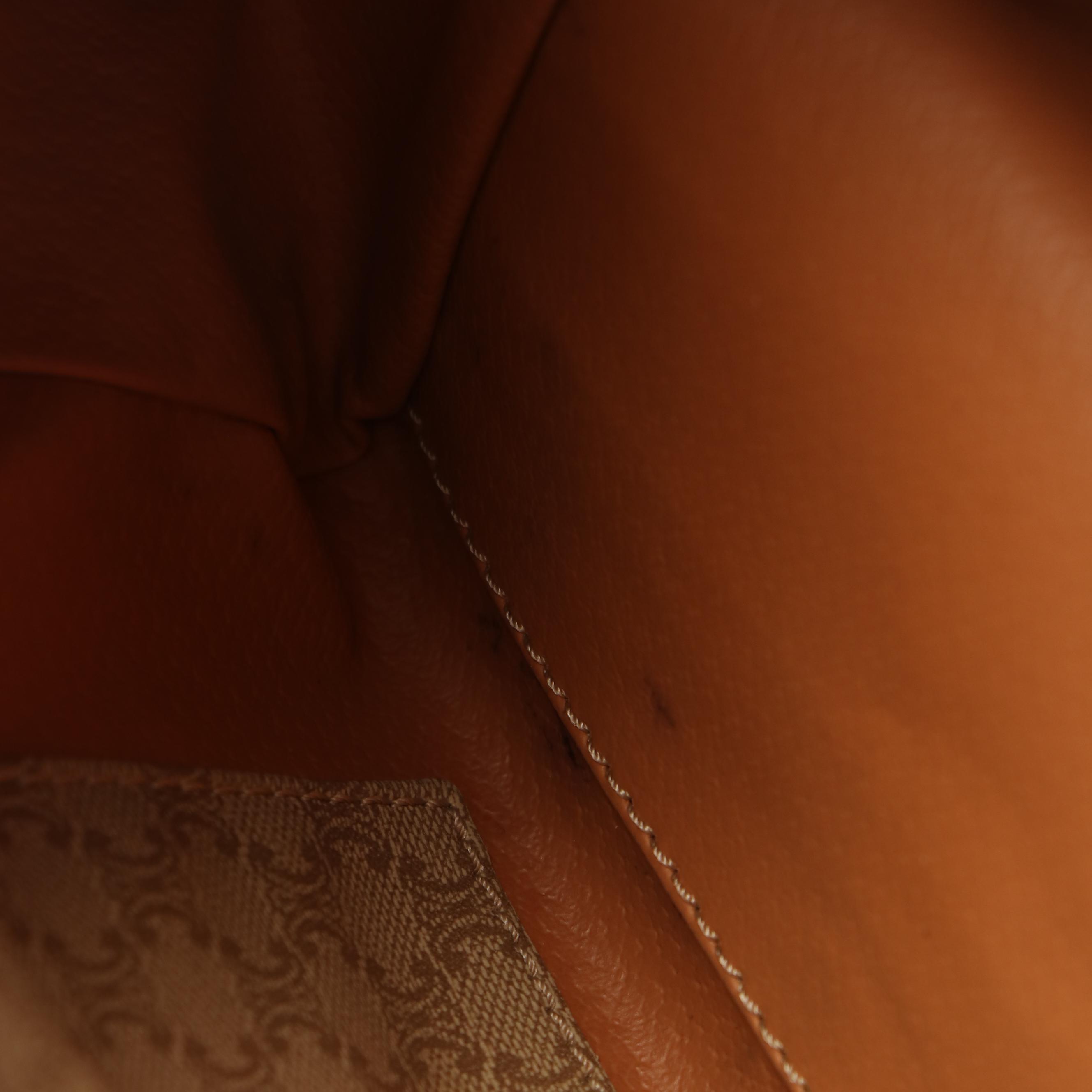 Céline Triomphe Boston Bag in Leather Trimmed Coated Canvas