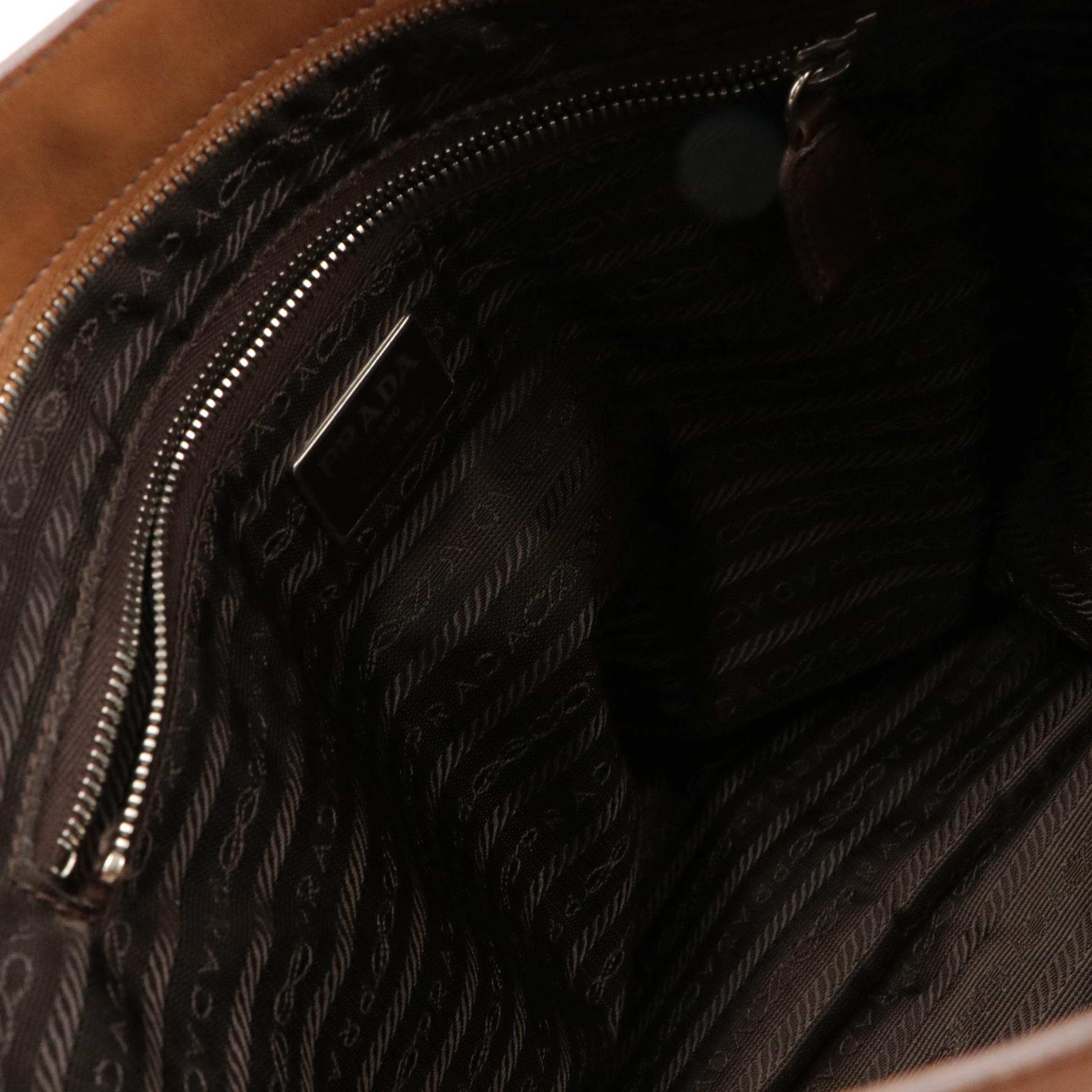 Prada Brown Leather Shoulder Bag