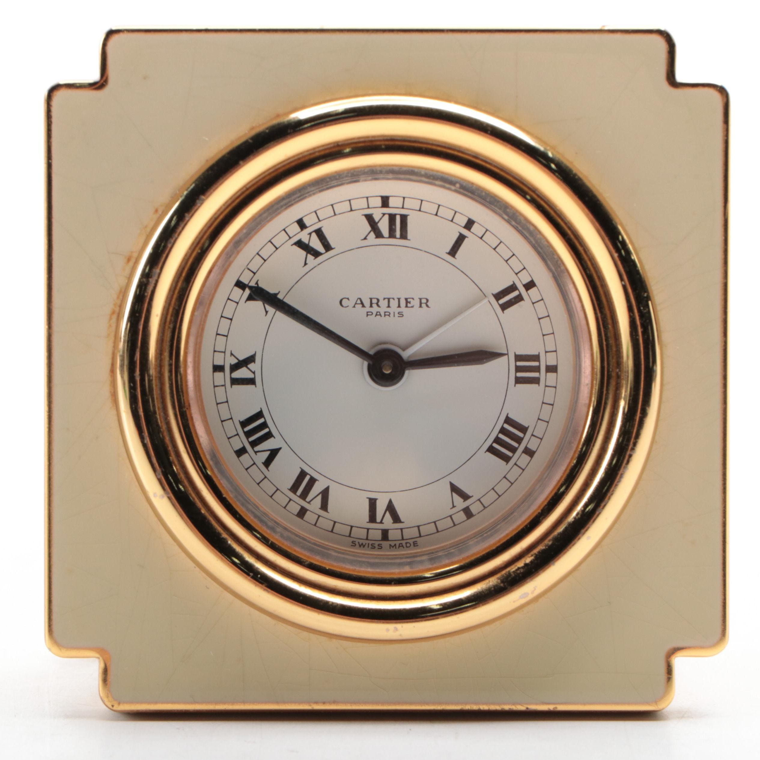 Cartier Enameled Travel Alarm Clock