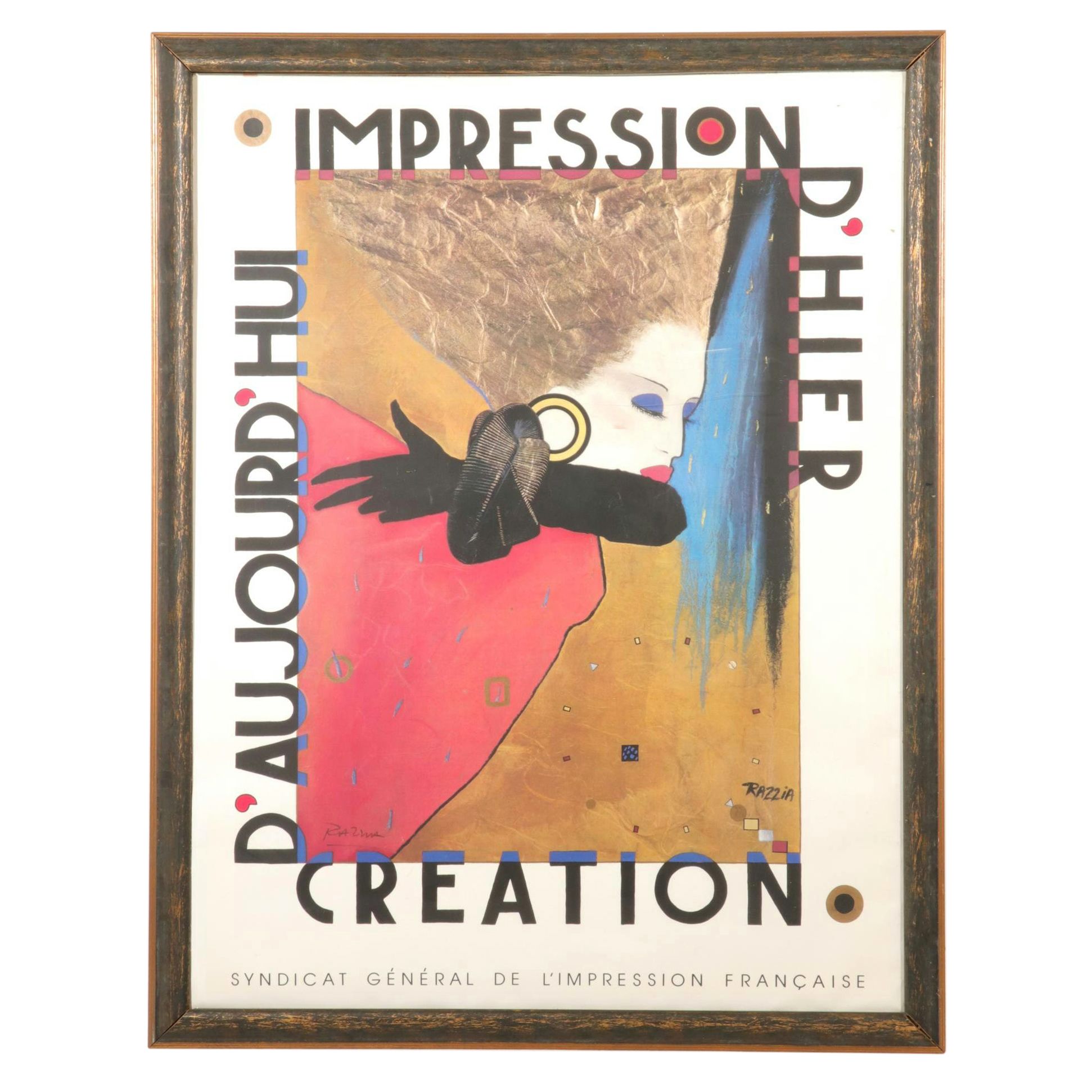 Razzia Offset Lithograph Poster "Impression D'Hier D'Aujourd'hui Creation"