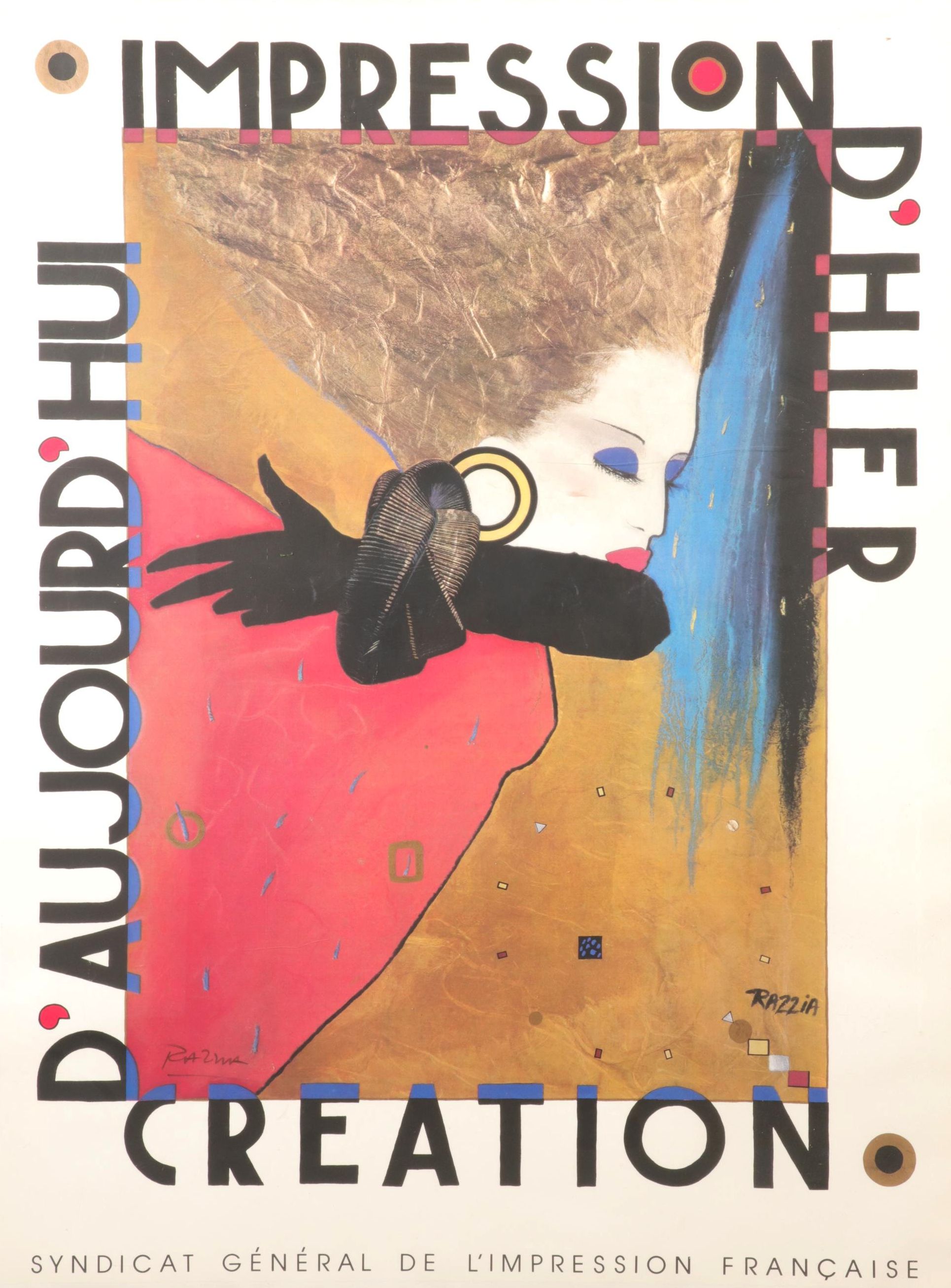 Razzia Offset Lithograph Poster "Impression D'Hier D'Aujourd'hui Creation"