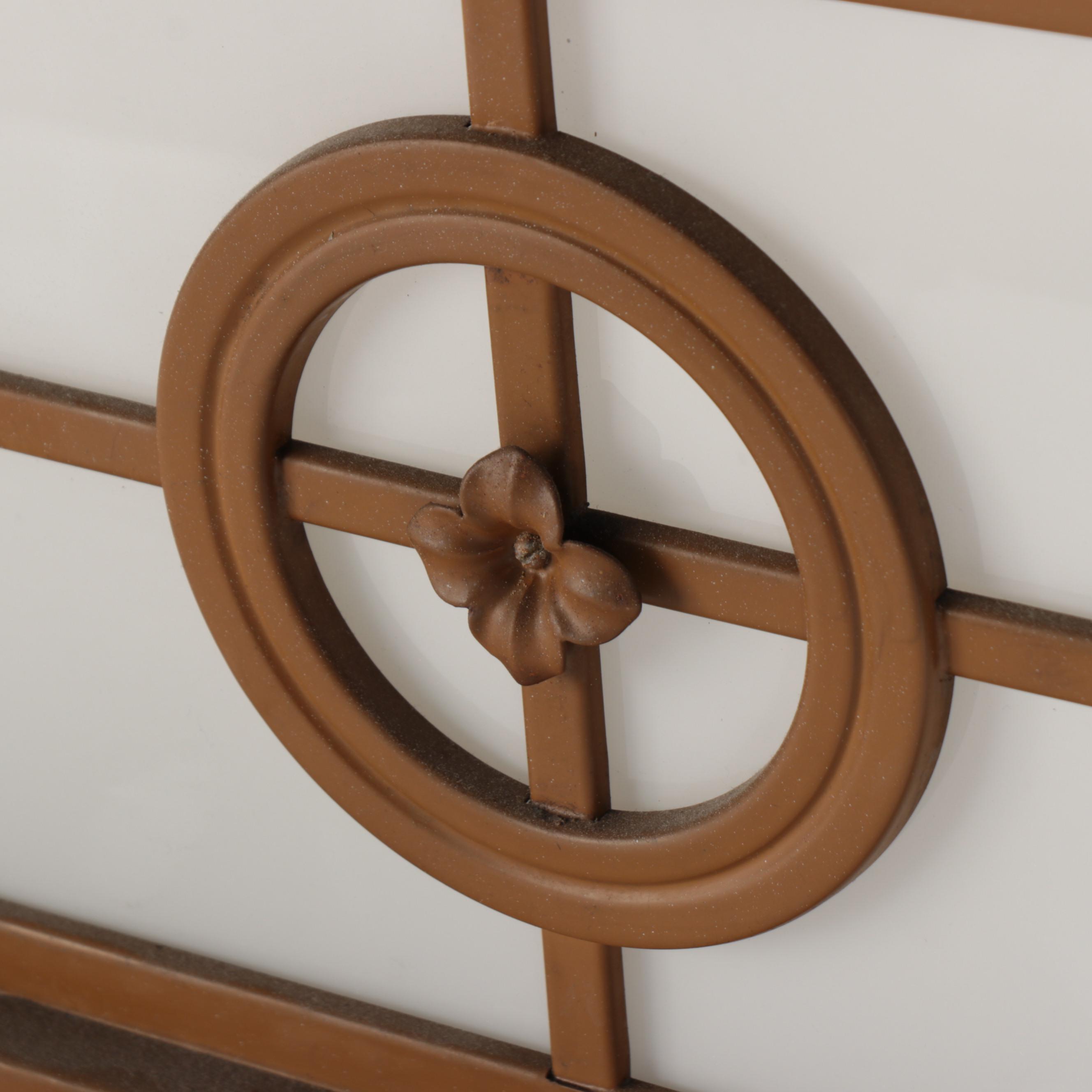 Metal and Frosted Glass Hexagonal Pendant Ceiling Light Pair