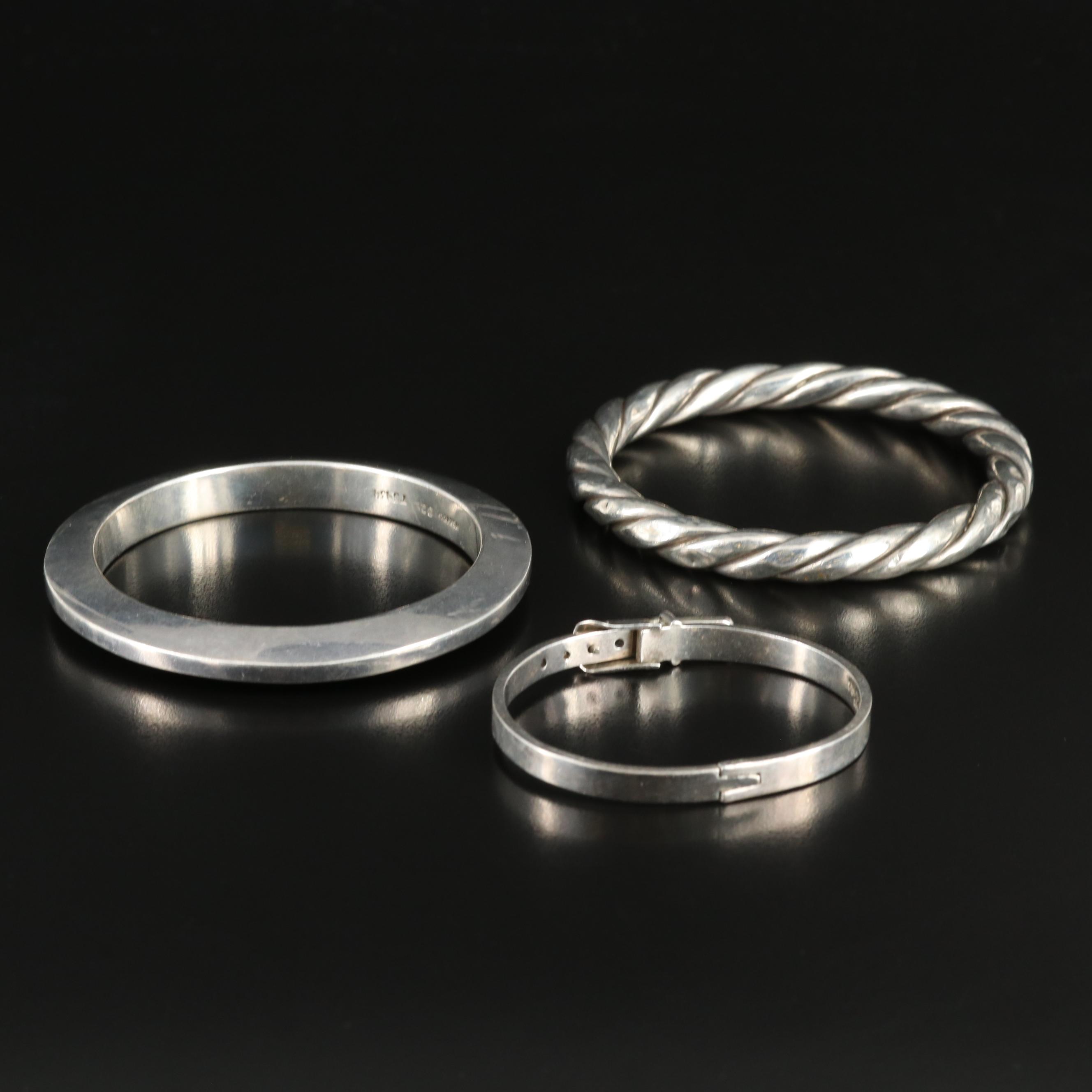 Vintage Sterling Bangle and Buckle Bracelet Collection