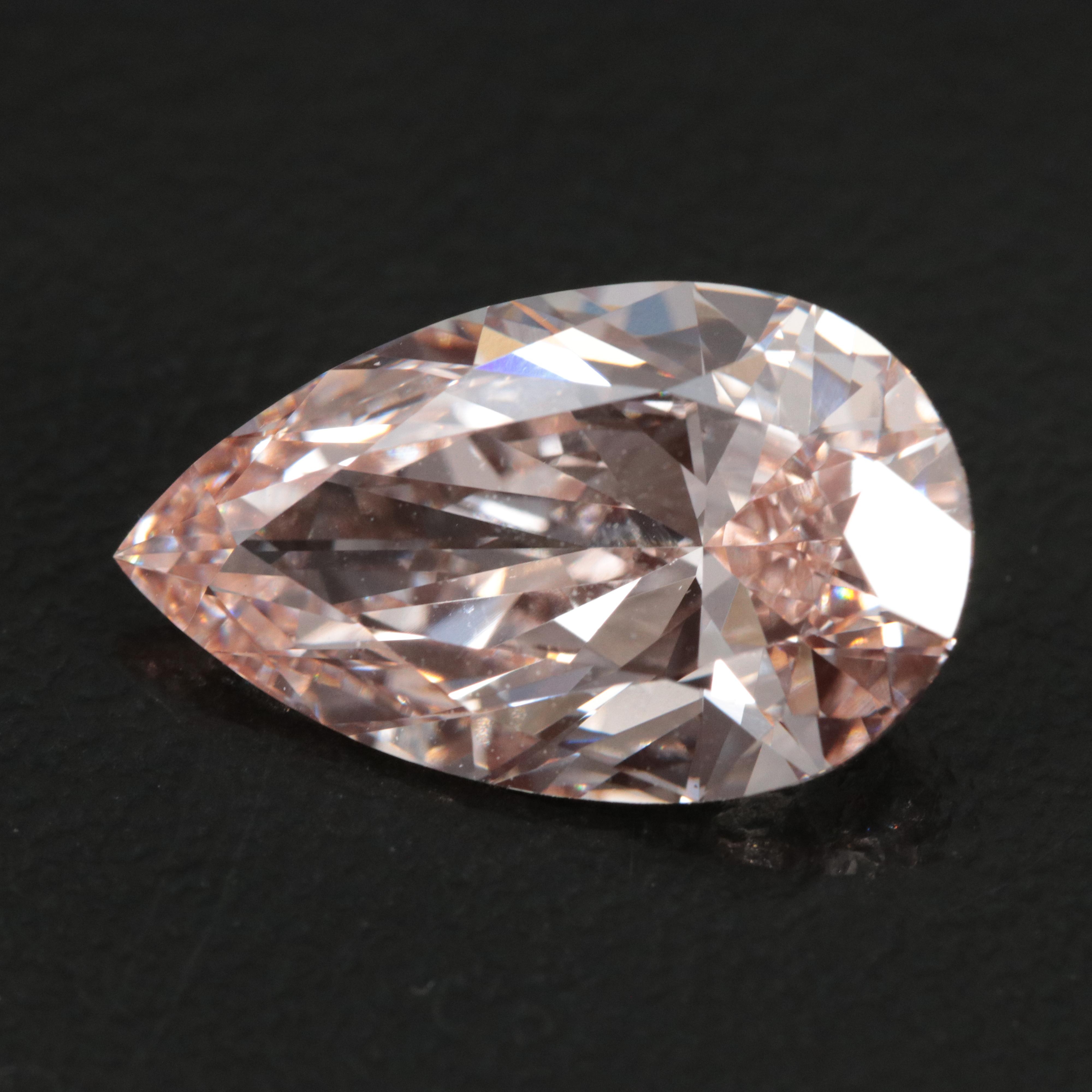 Loose 5.62 CT Lab Grown Fancy Pink Diamond with IGI Report