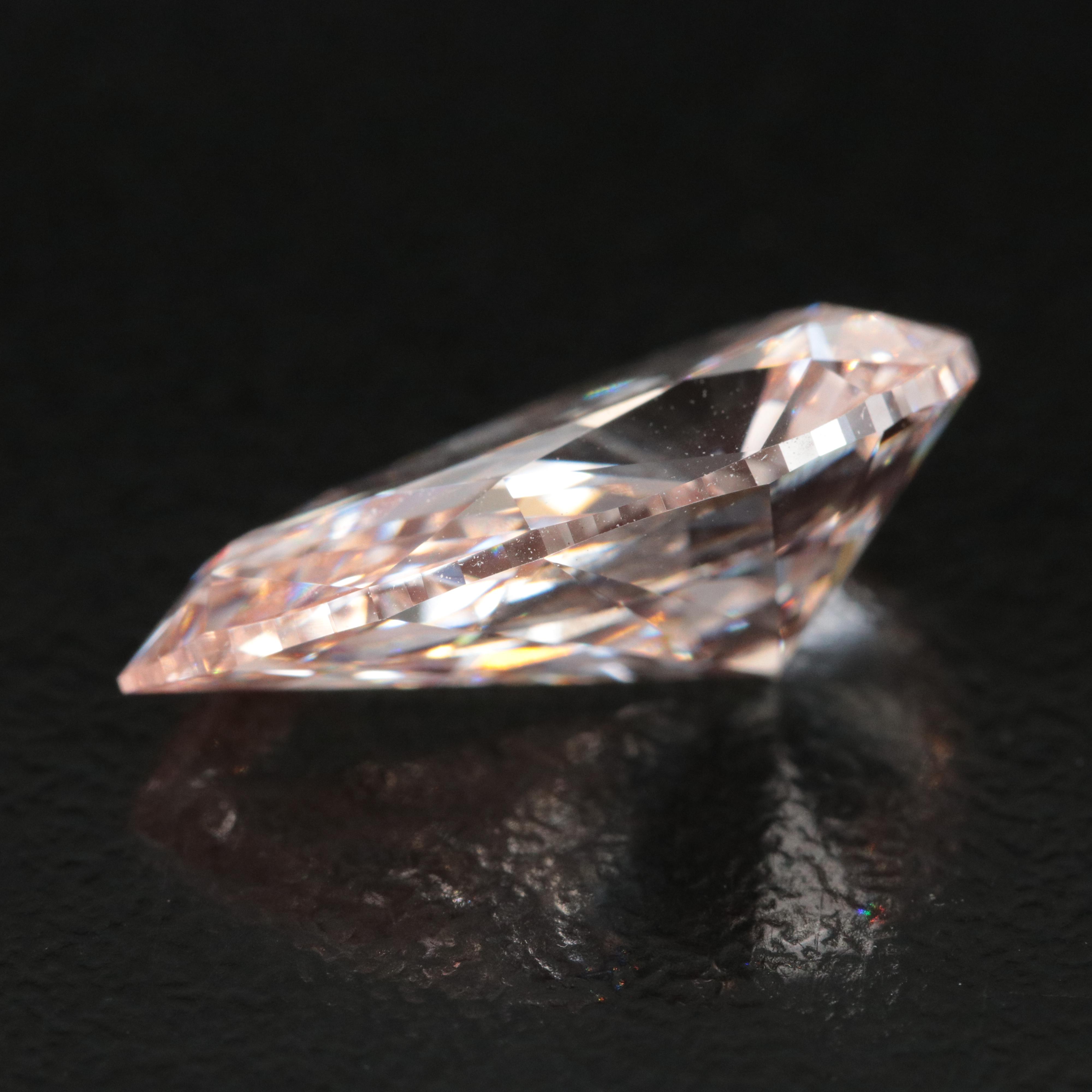 Loose 5.62 CT Lab Grown Fancy Pink Diamond with IGI Report