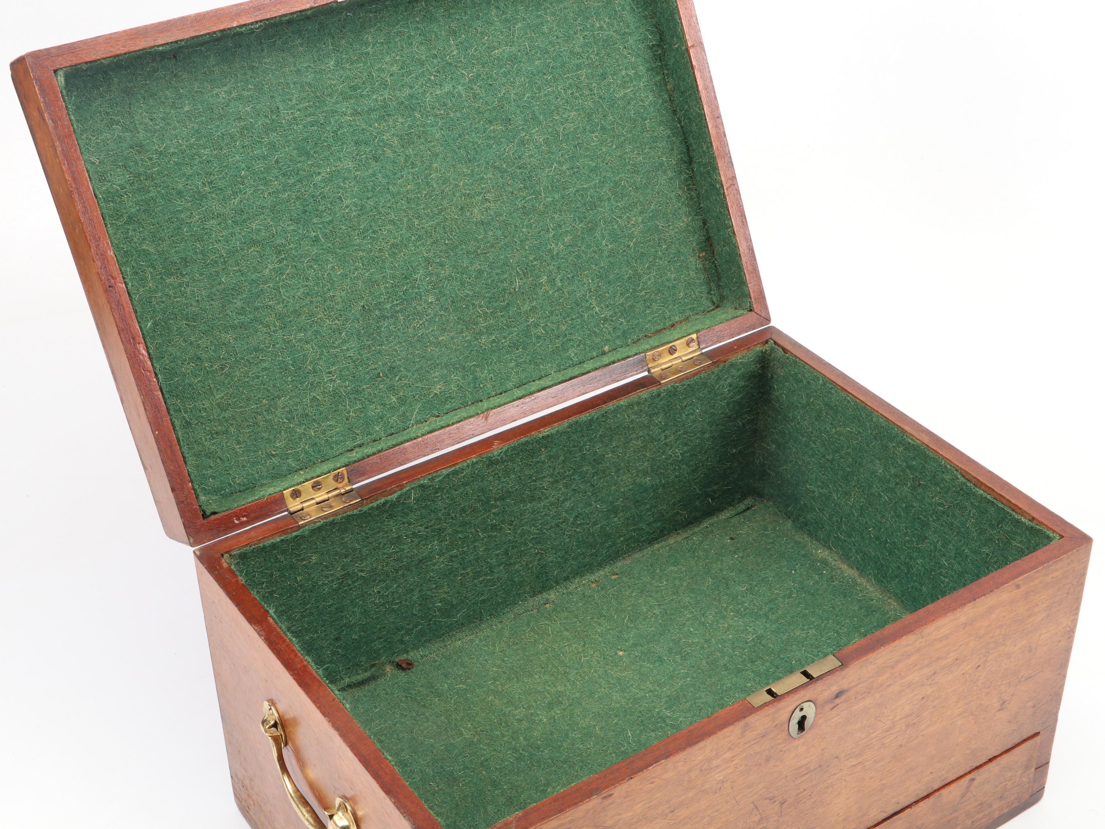 Finished Wood Compendium Box with Brass Handles