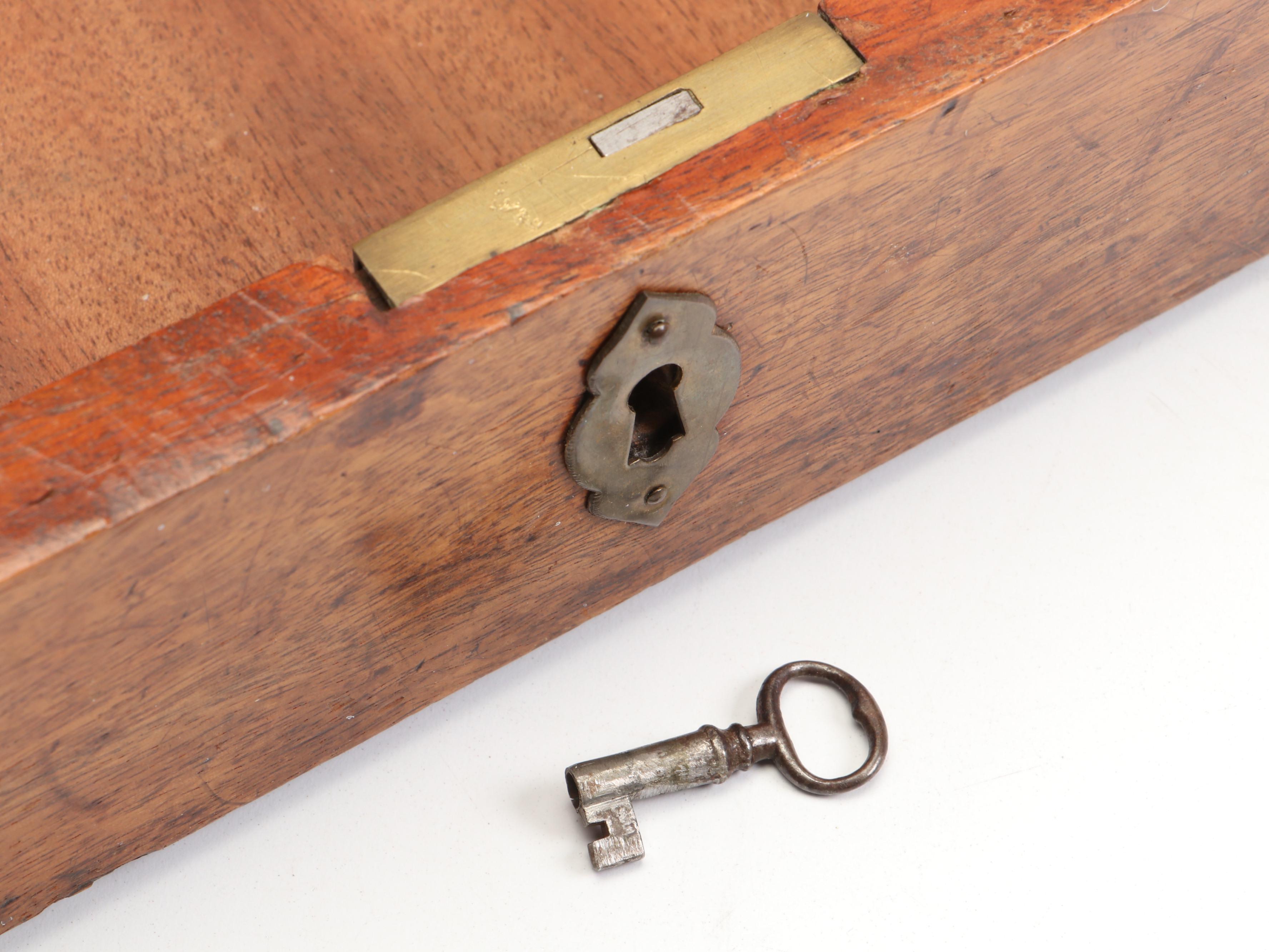 Finished Wood Compendium Box with Brass Handles