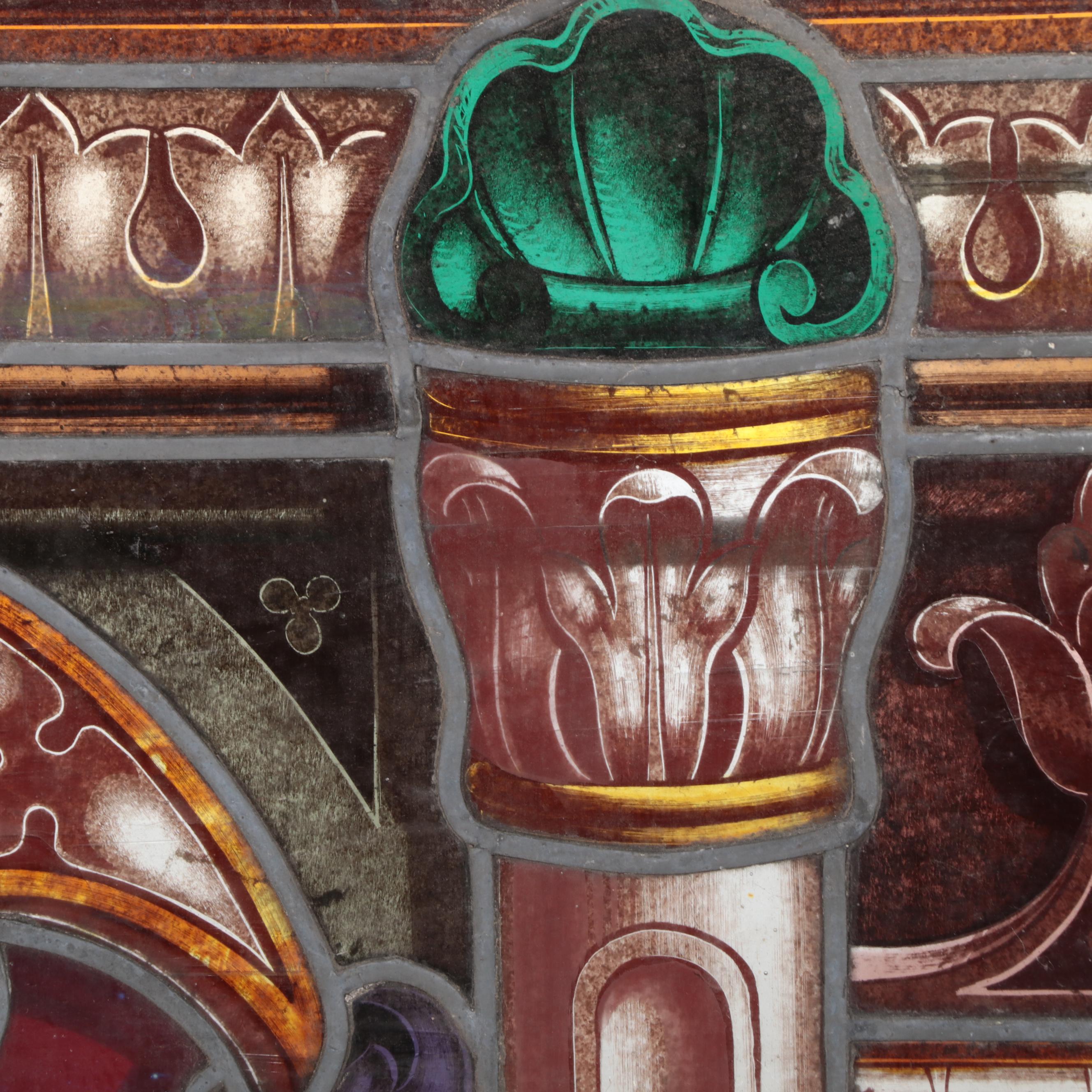 Stained and Leaded Glass Window Panel