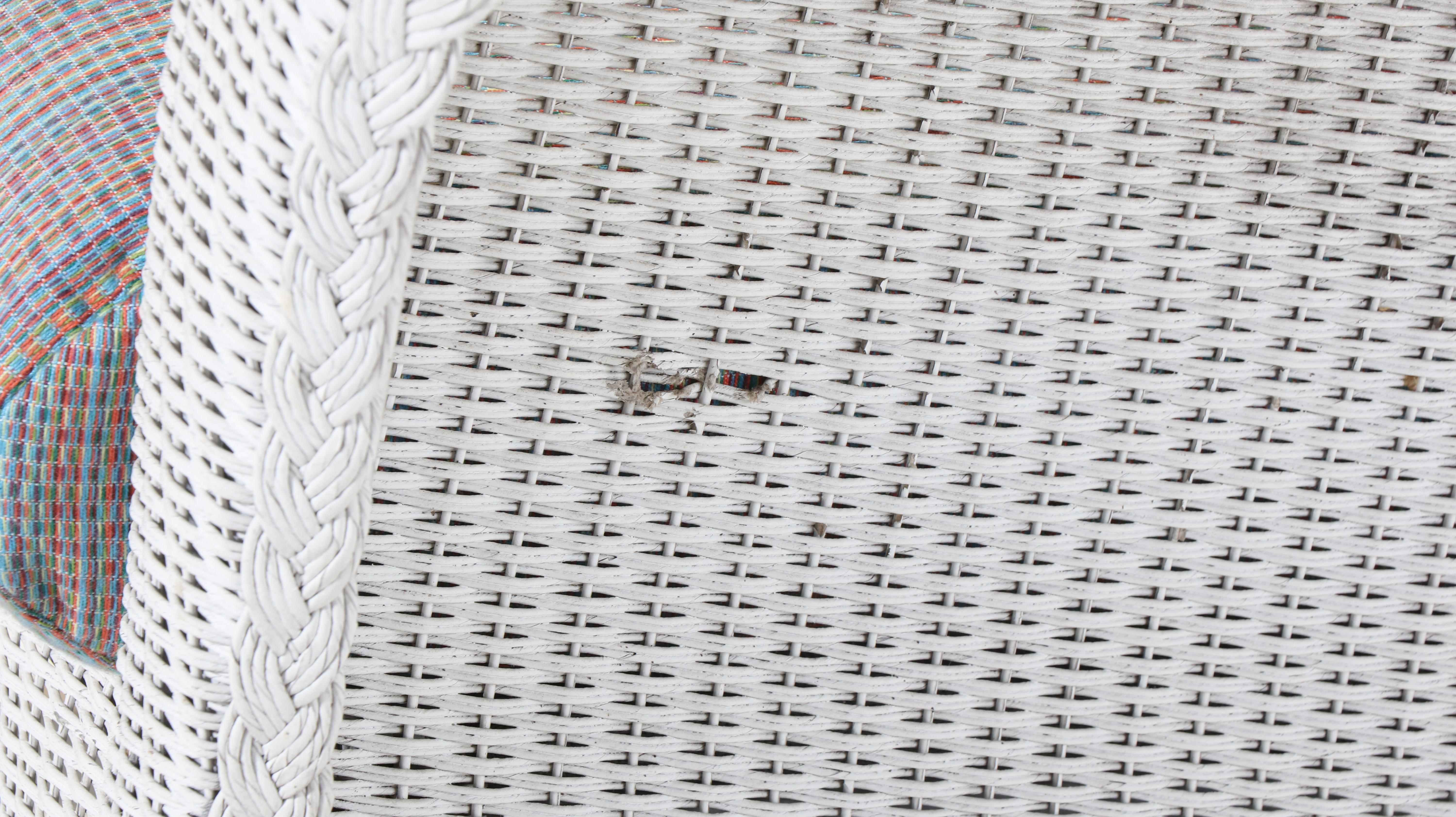 Pair of Lloyd/Flanders "Lloyd Loom" Wicker and Powder-Coated Aluminum Rockers