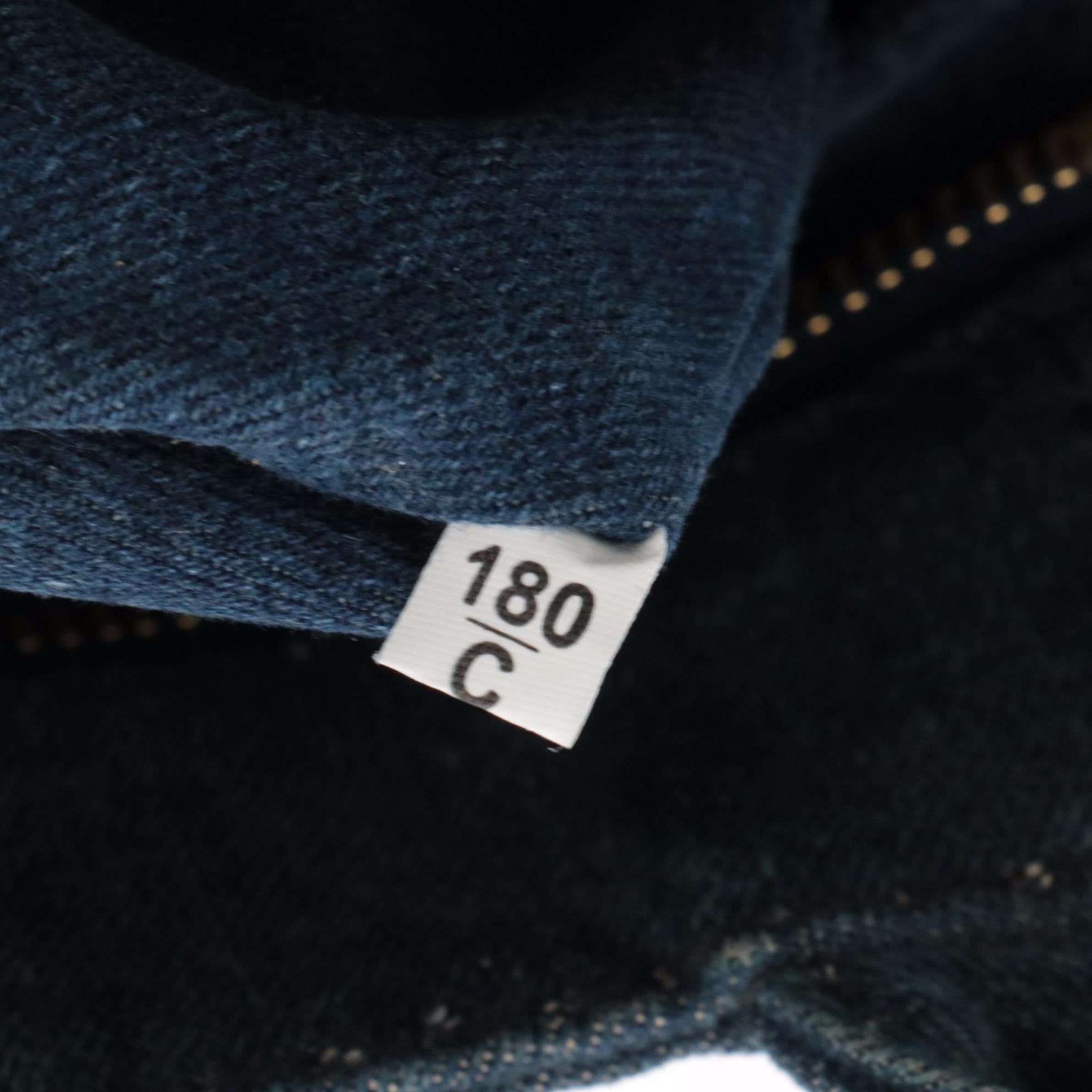 Prada Canapa Logo Denim Two-Way Tote with Floral Appliqué