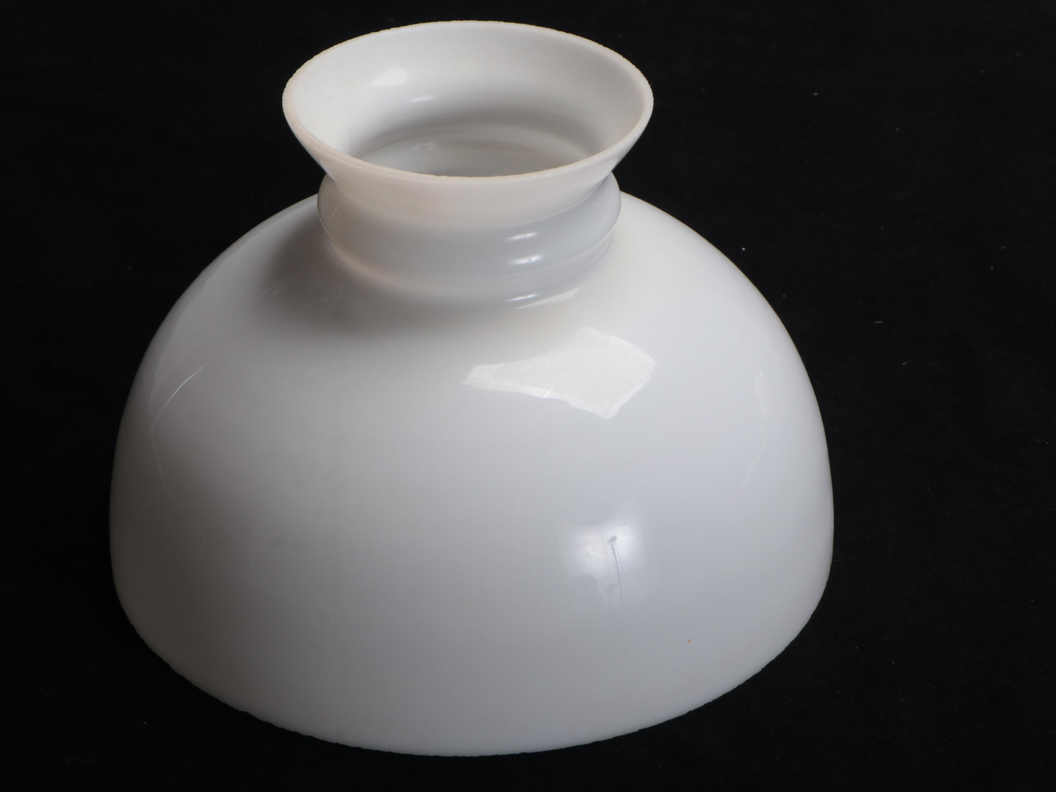 Victorian Milk Glass, Brass and Marble Buffet Style Lamp, Early/Mid-20th C.