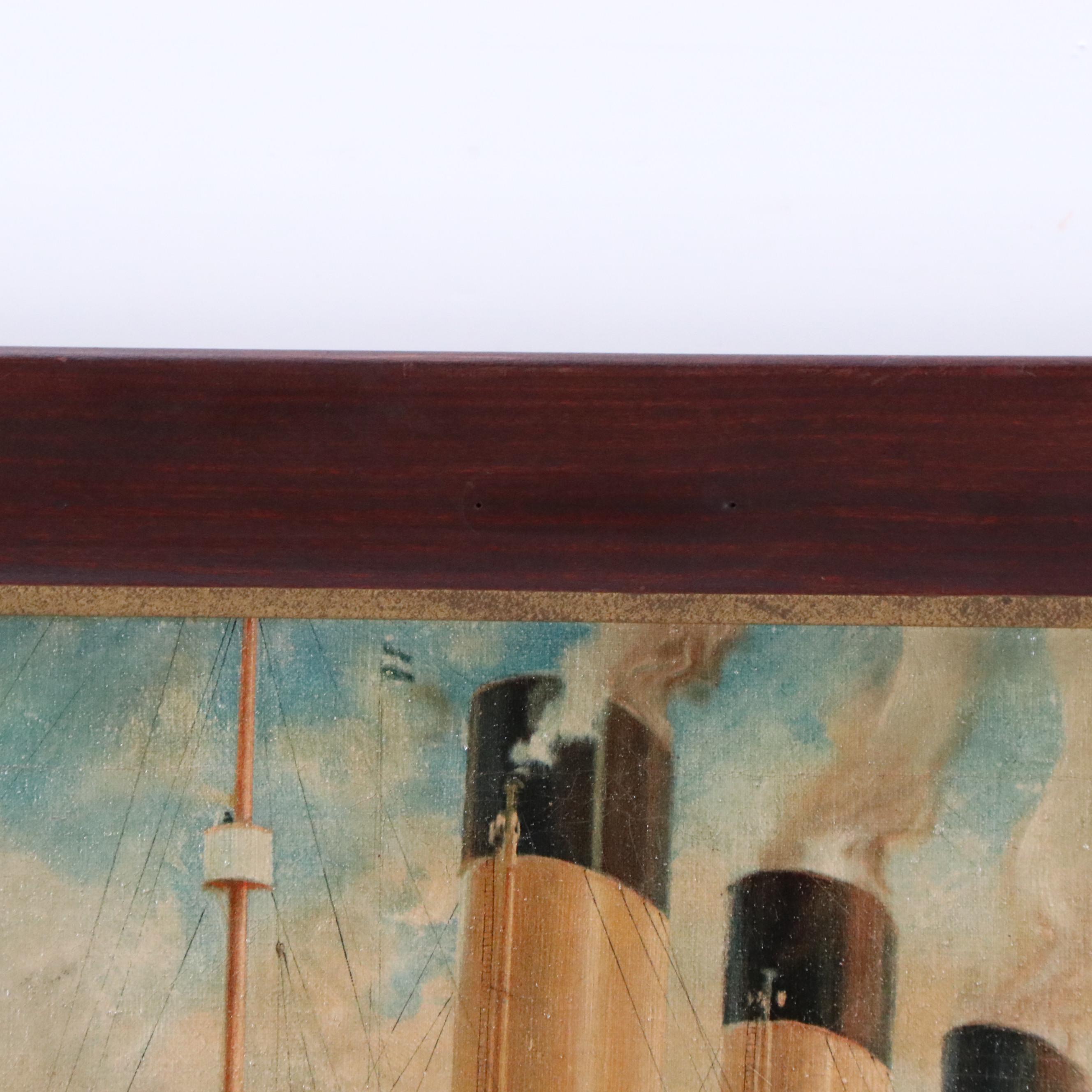 Frederick J. Hoertz Maritime Oil Painting of Ocean Liner "Olympic"