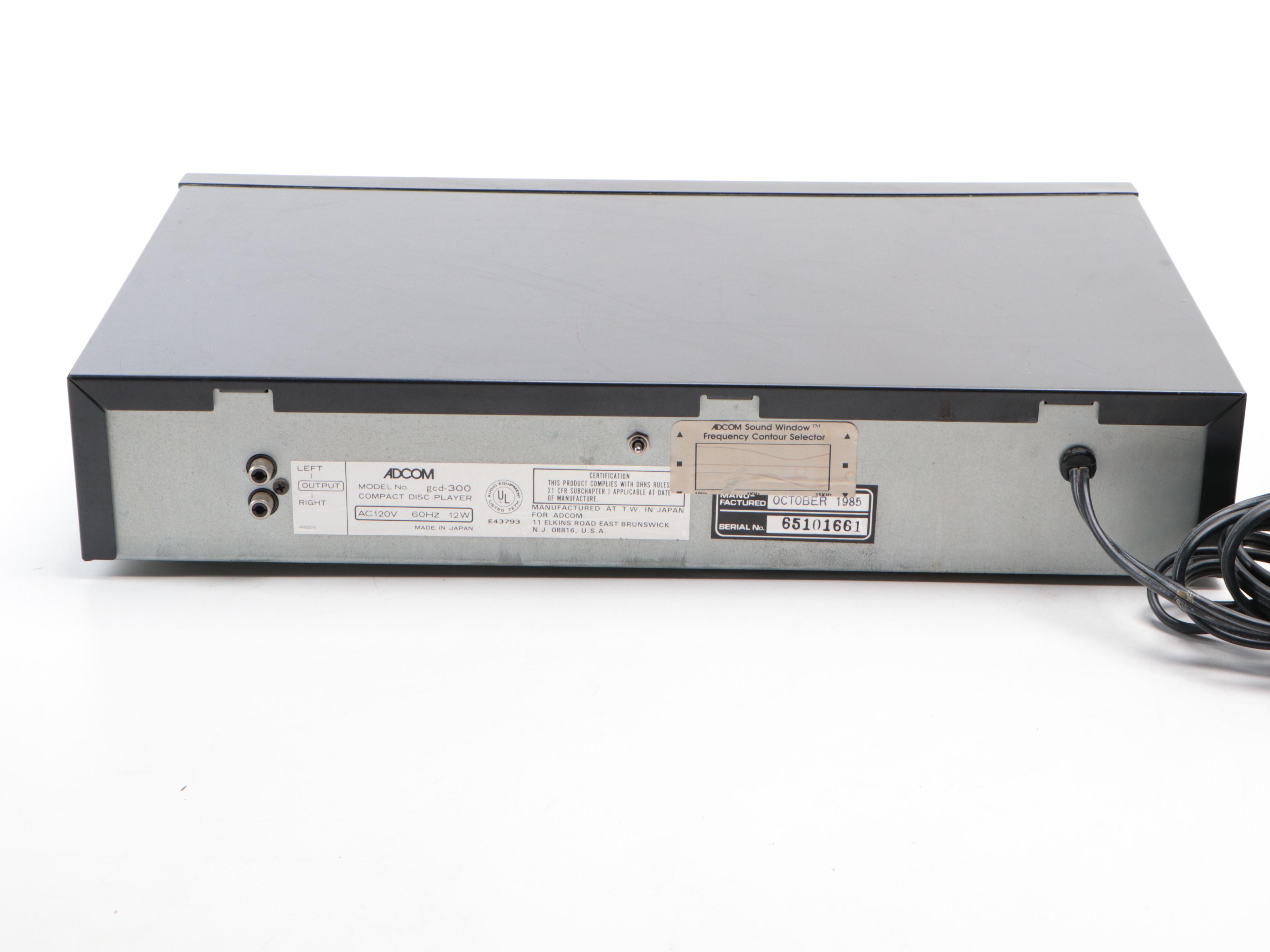 ADCOM CD Changer, Tuner, Stereo Pre-Amp and Amplifier, 1980s