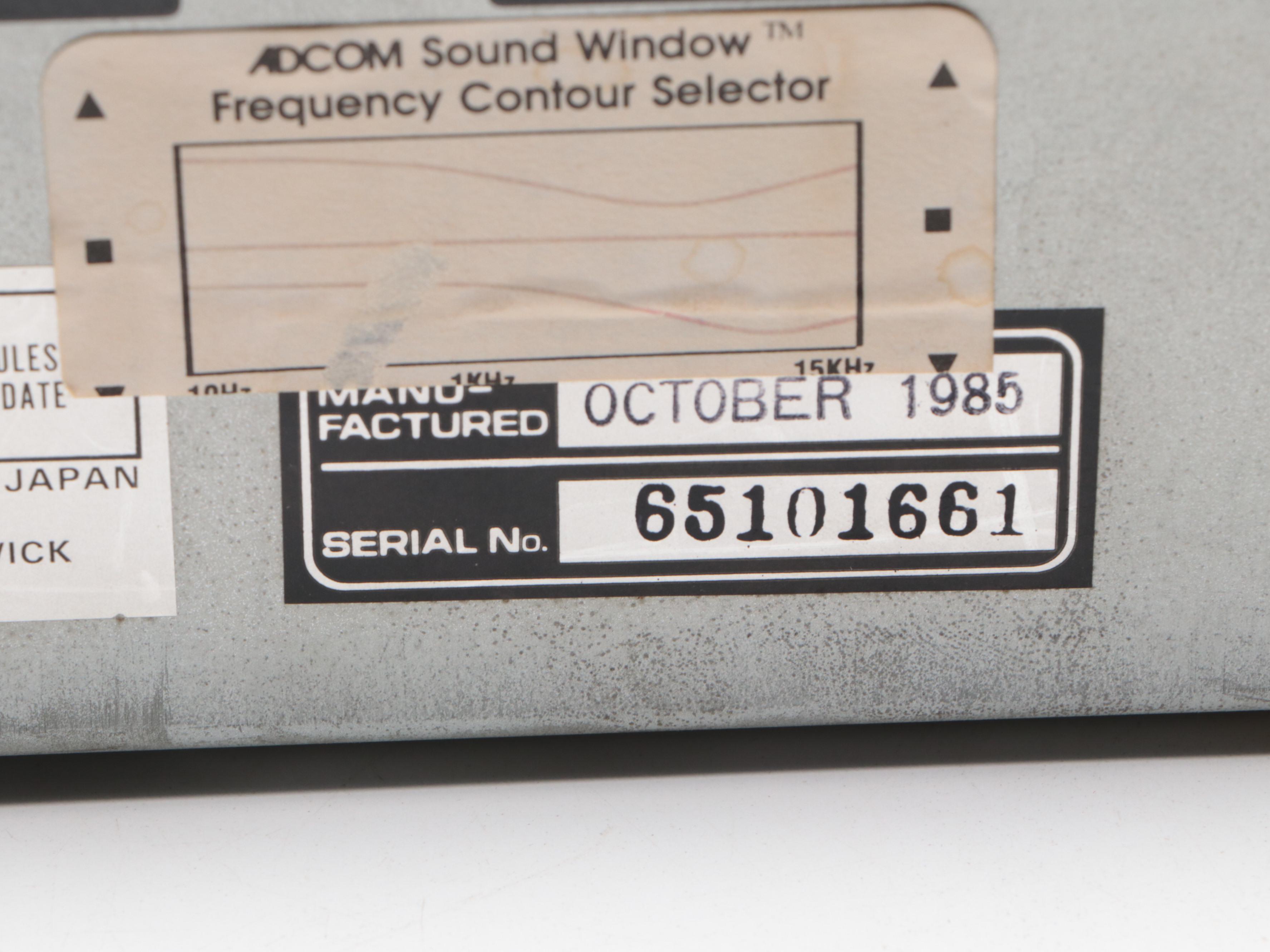 ADCOM CD Changer, Tuner, Stereo Pre-Amp and Amplifier, 1980s