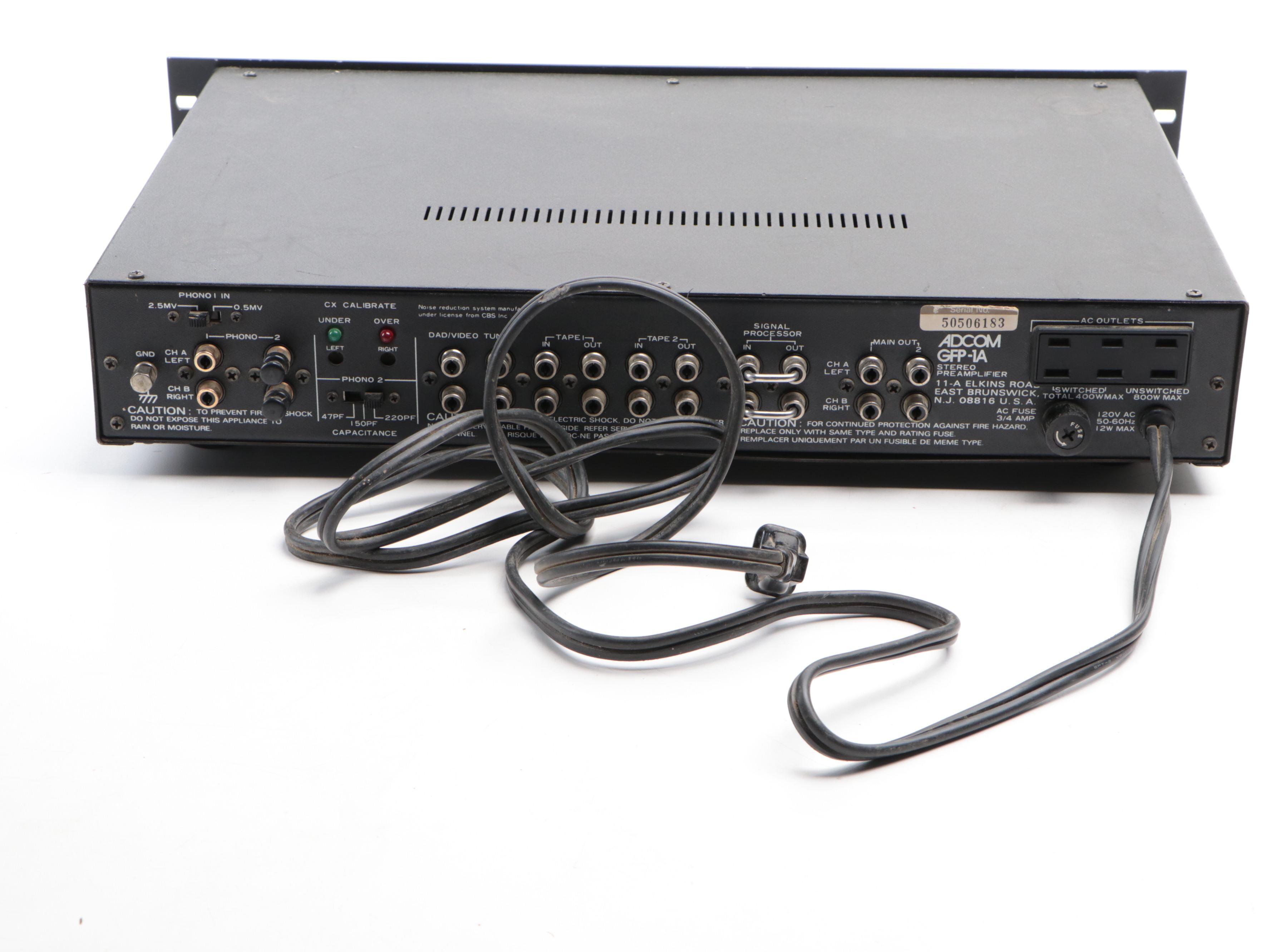 ADCOM CD Changer, Tuner, Stereo Pre-Amp and Amplifier, 1980s