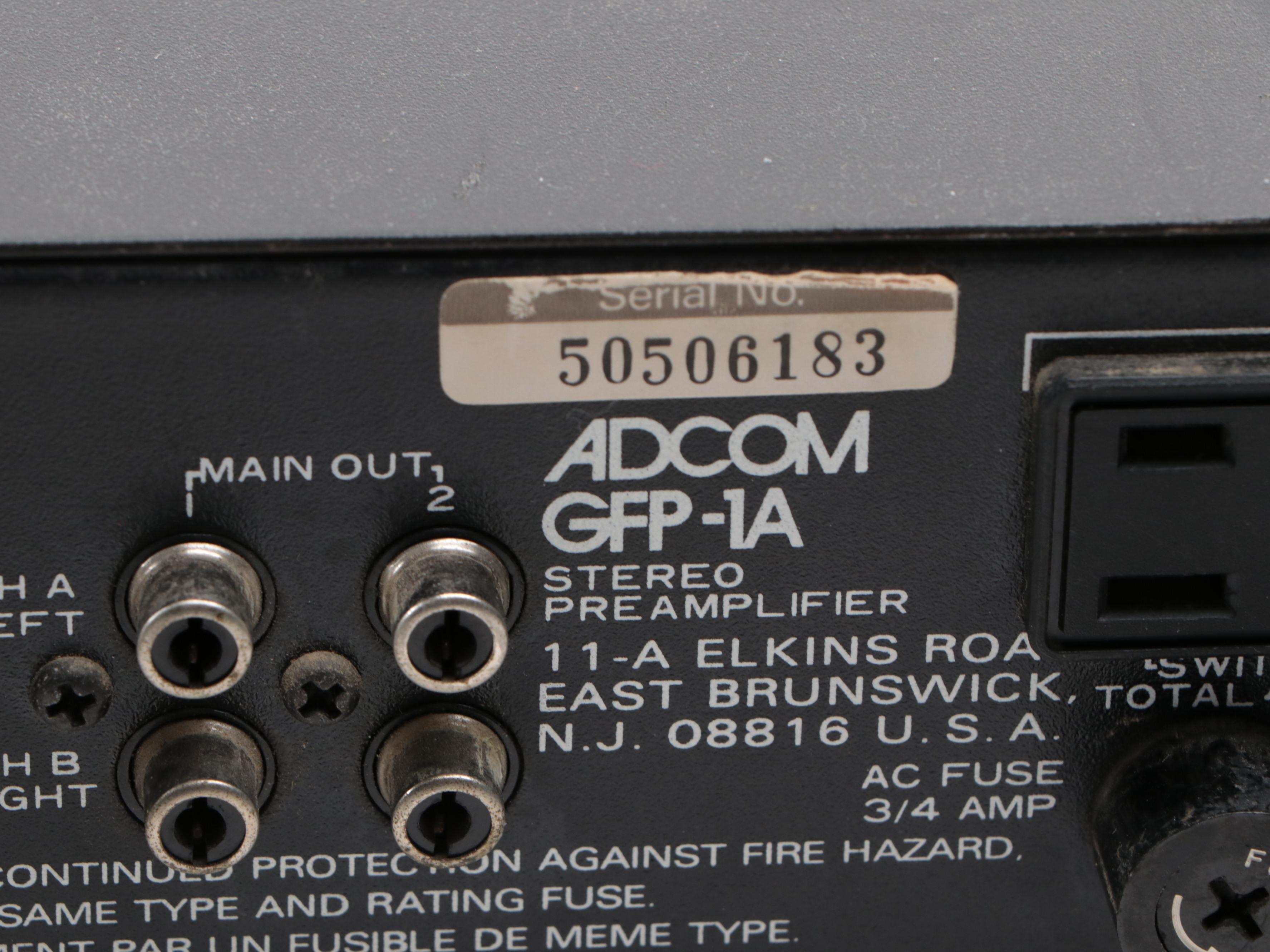 ADCOM CD Changer, Tuner, Stereo Pre-Amp and Amplifier, 1980s