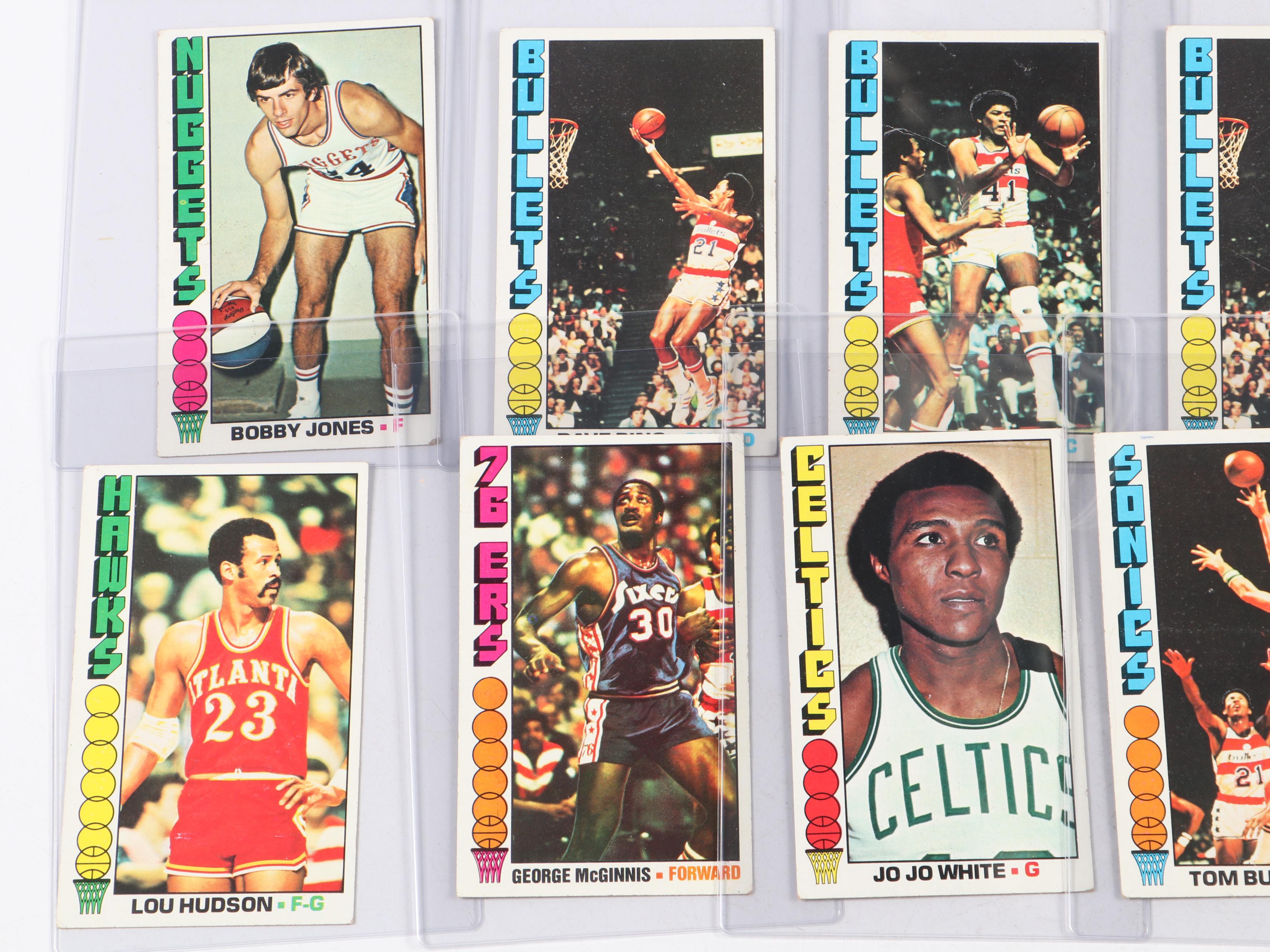 Over 200 Topps 1976 Basketball Cards with Bobby Jones, Dave Bing, Wes Unseld