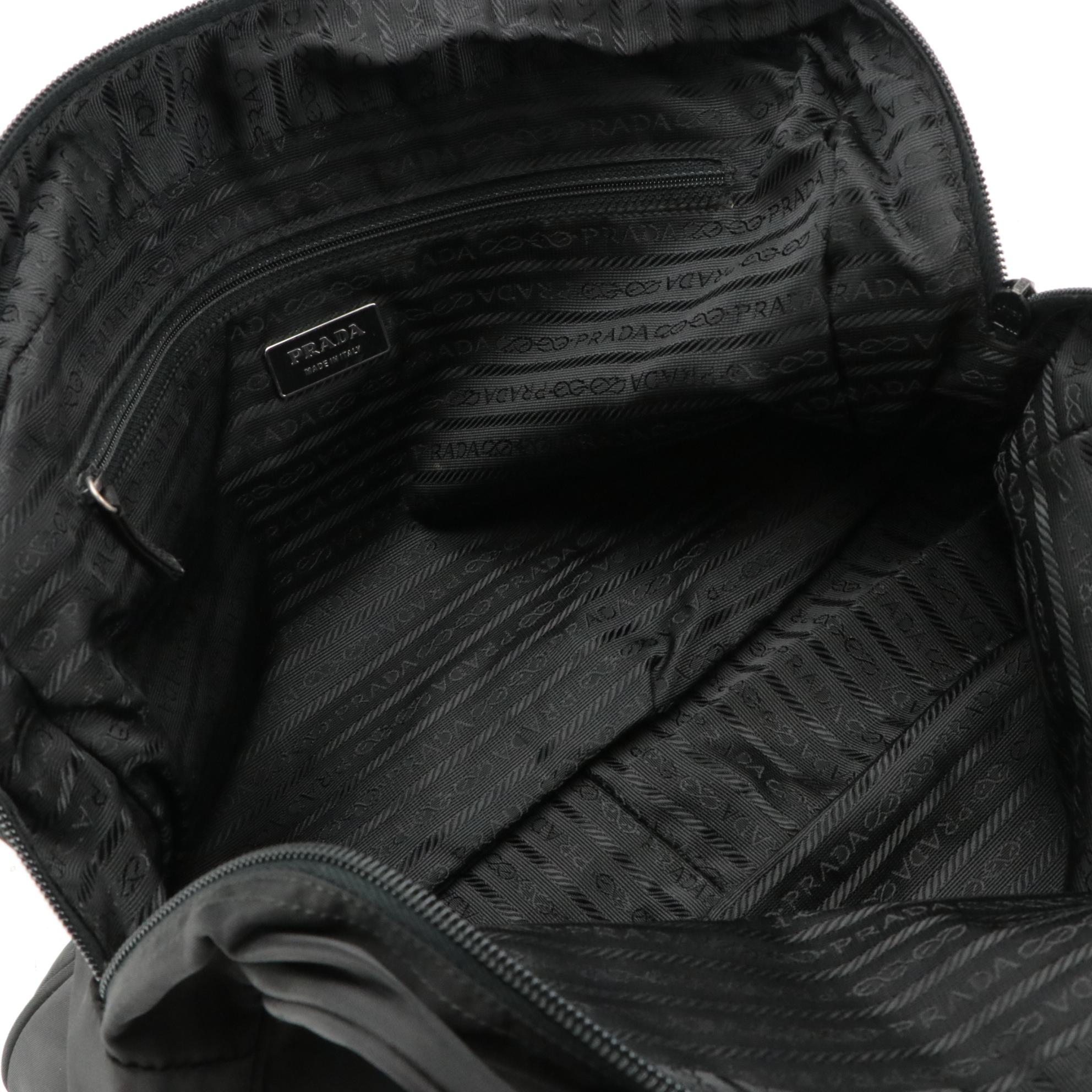 Prada Semitracolla Shoulder Bag in Black Vela Sport Nylon and Leather