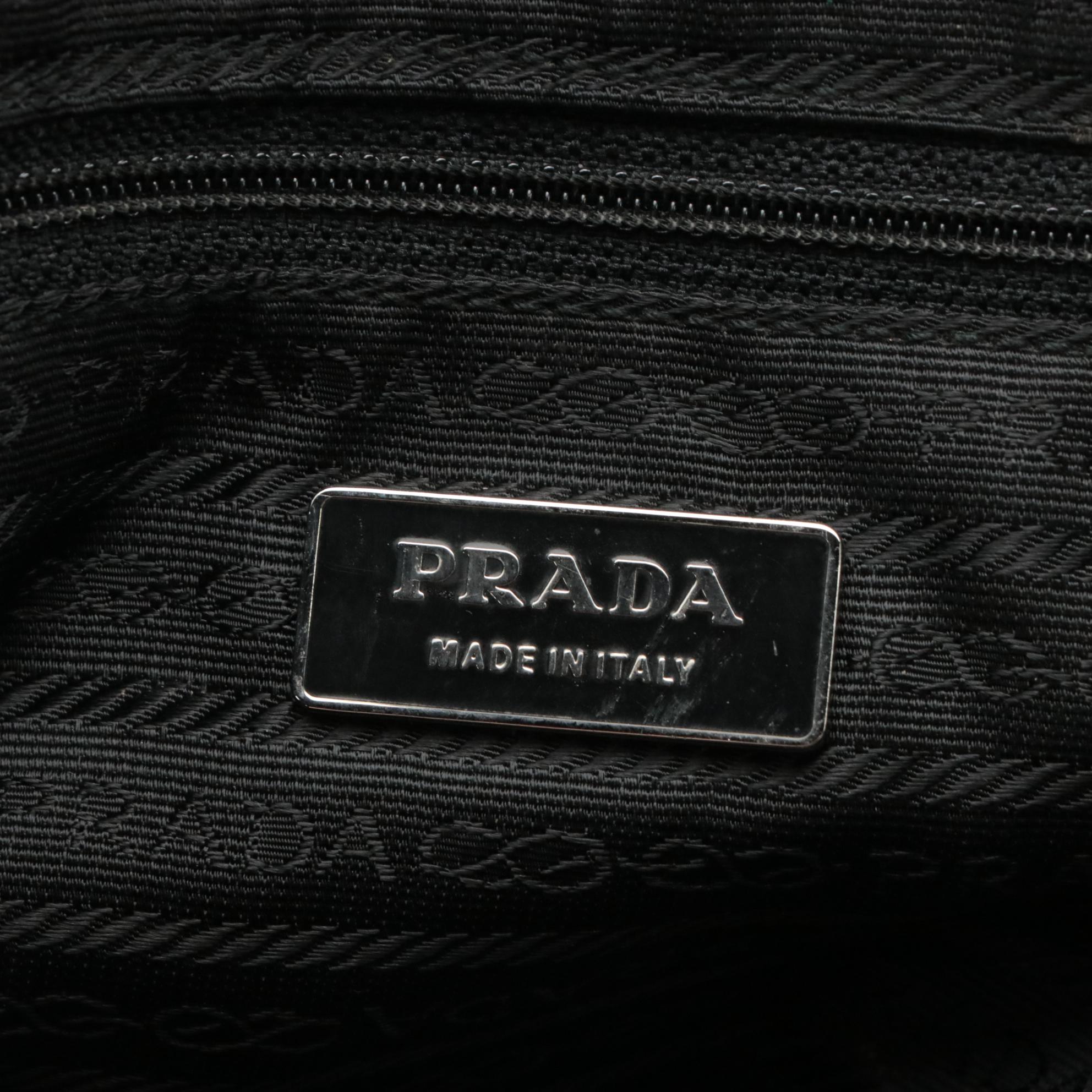 Prada Semitracolla Shoulder Bag in Black Vela Sport Nylon and Leather