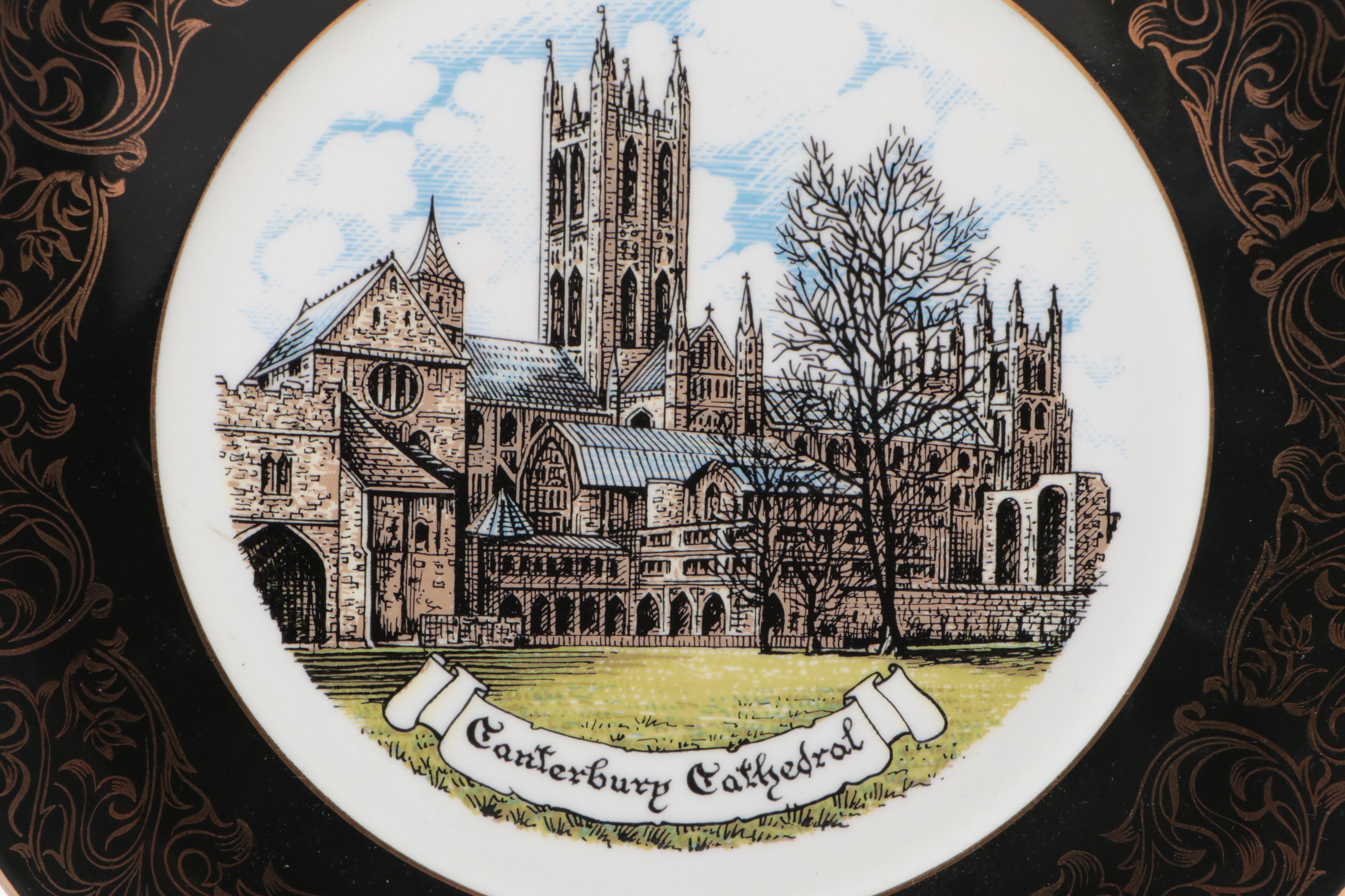 Royal Staffordshire Ceramic Calendar Plate with More Ceramic Souvenir Plates