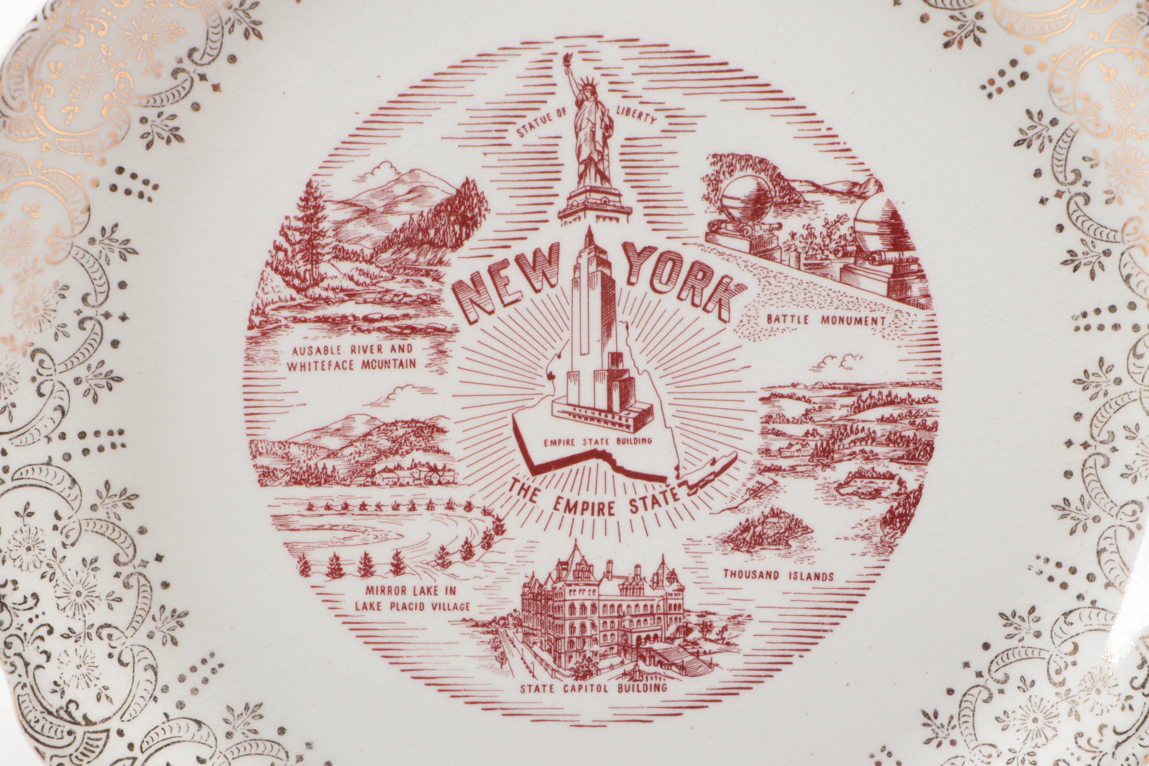 Royal Staffordshire Ceramic Calendar Plate with More Ceramic Souvenir Plates