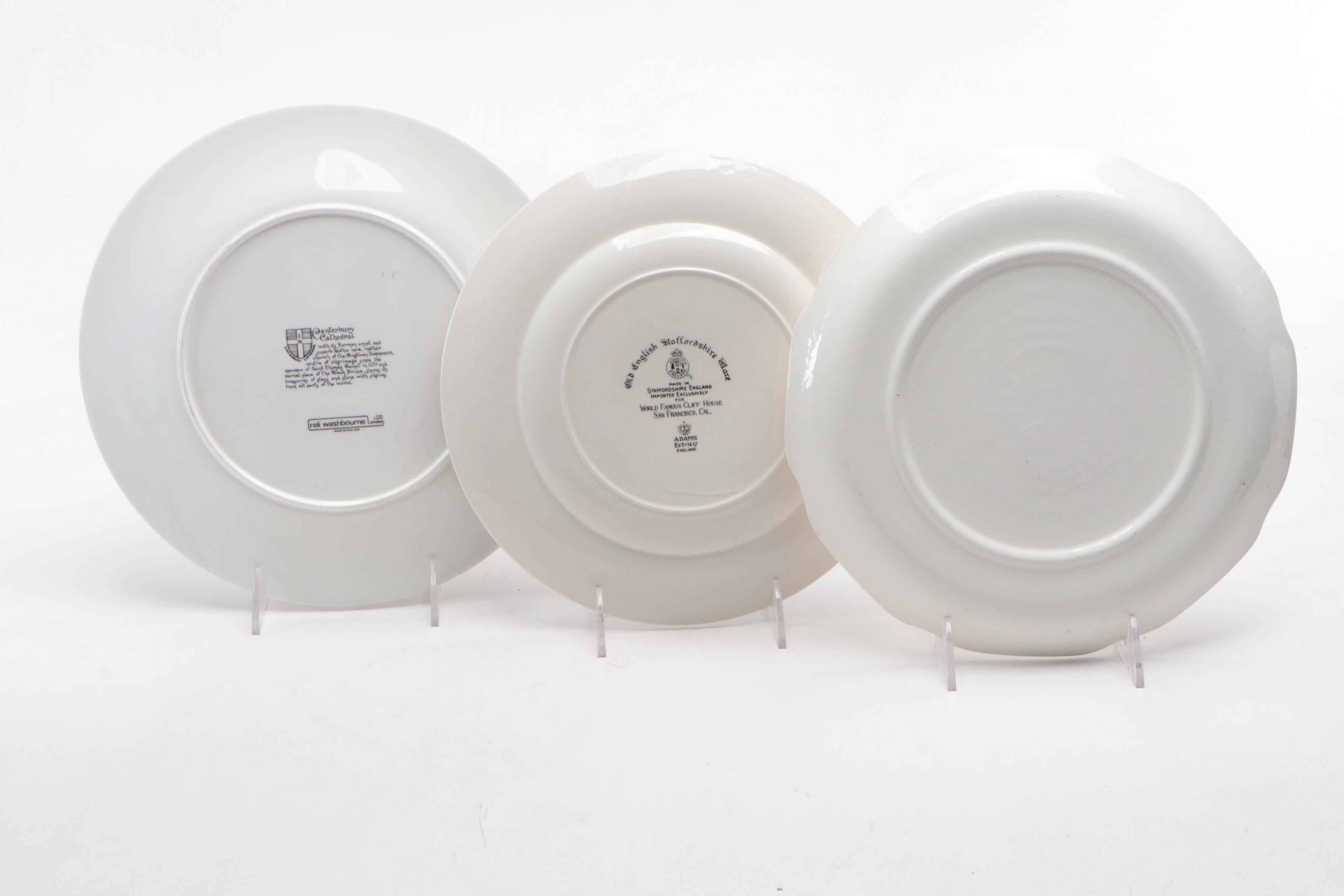 Royal Staffordshire Ceramic Calendar Plate with More Ceramic Souvenir Plates