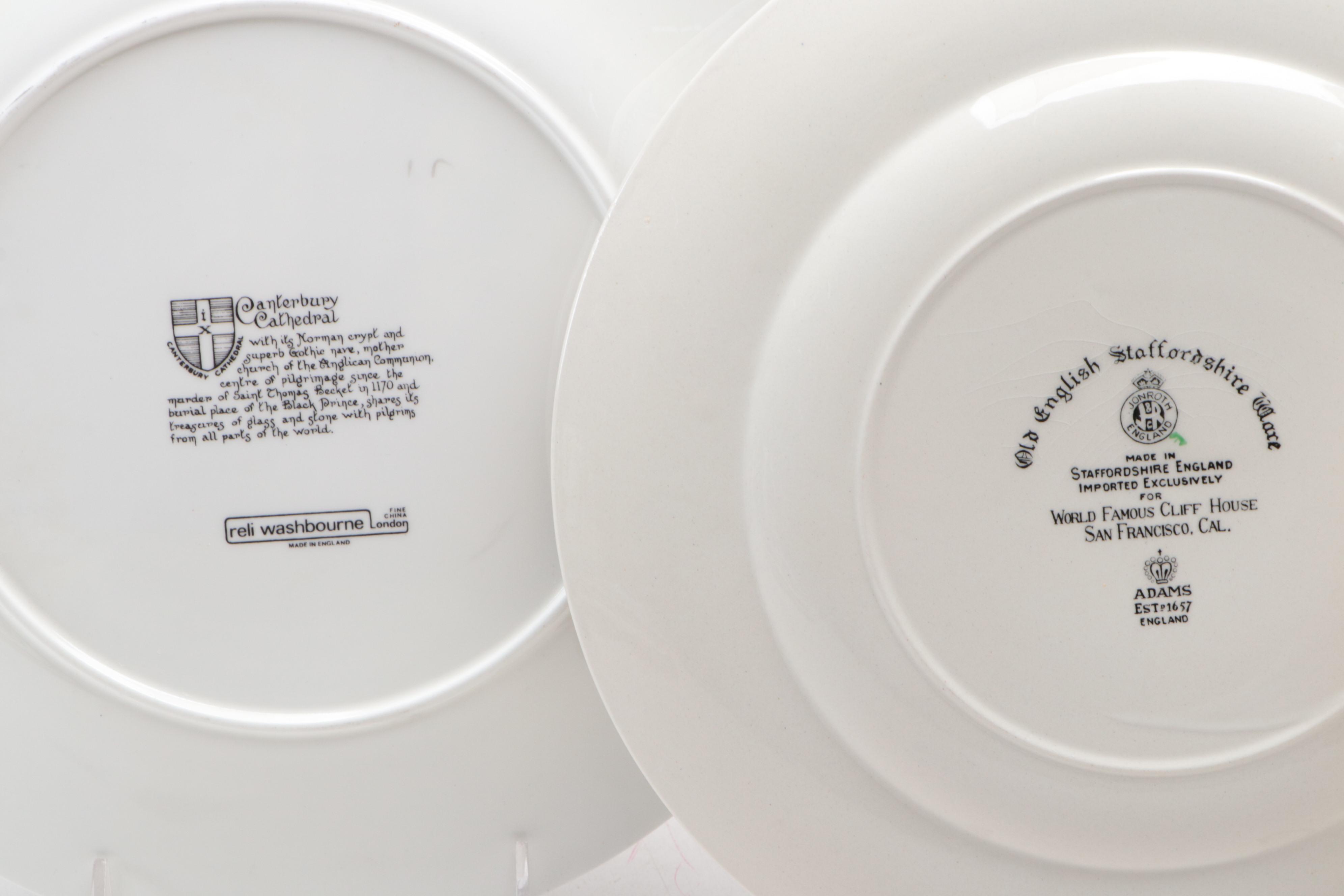 Royal Staffordshire Ceramic Calendar Plate with More Ceramic Souvenir Plates