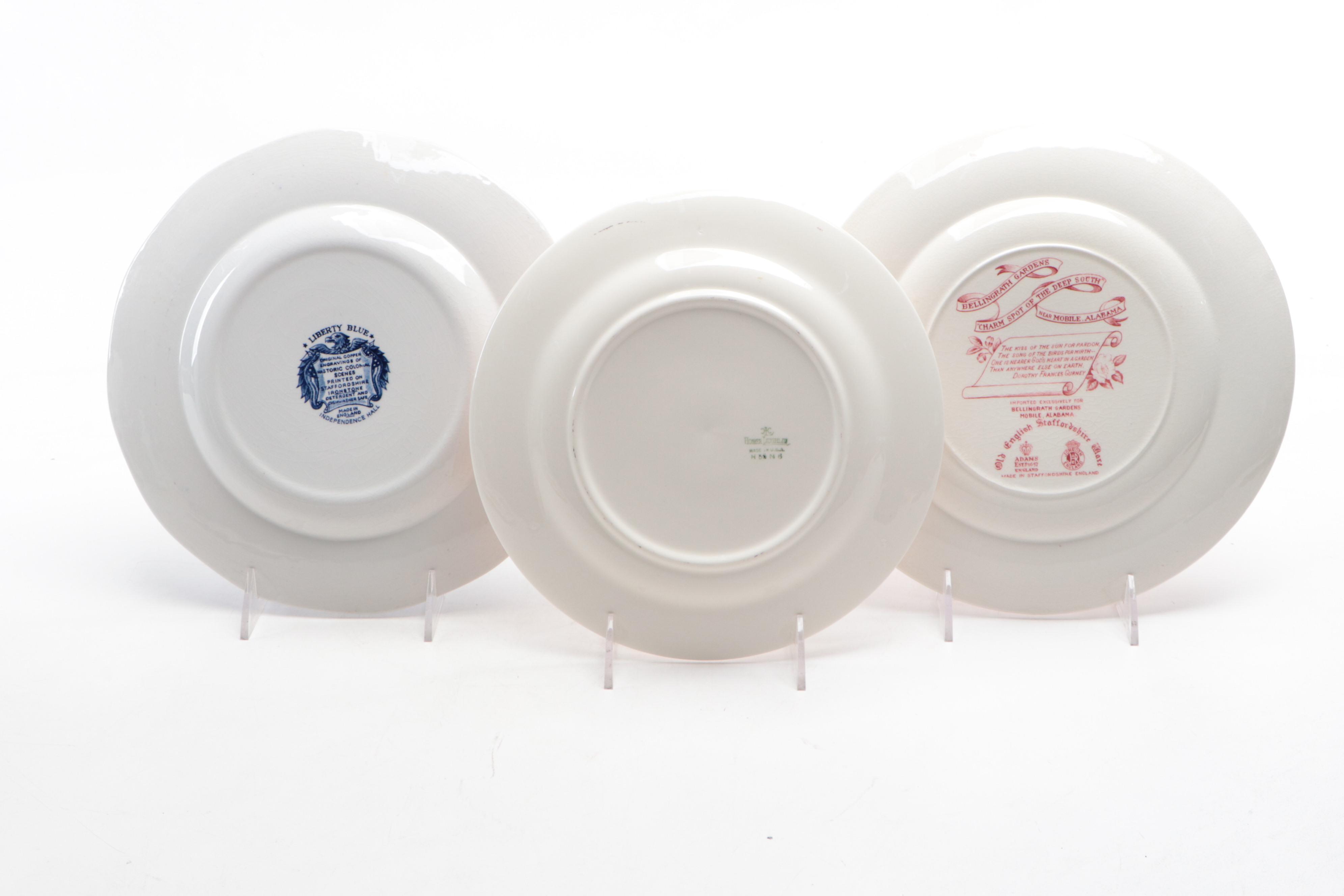 Royal Staffordshire Ceramic Calendar Plate with More Ceramic Souvenir Plates