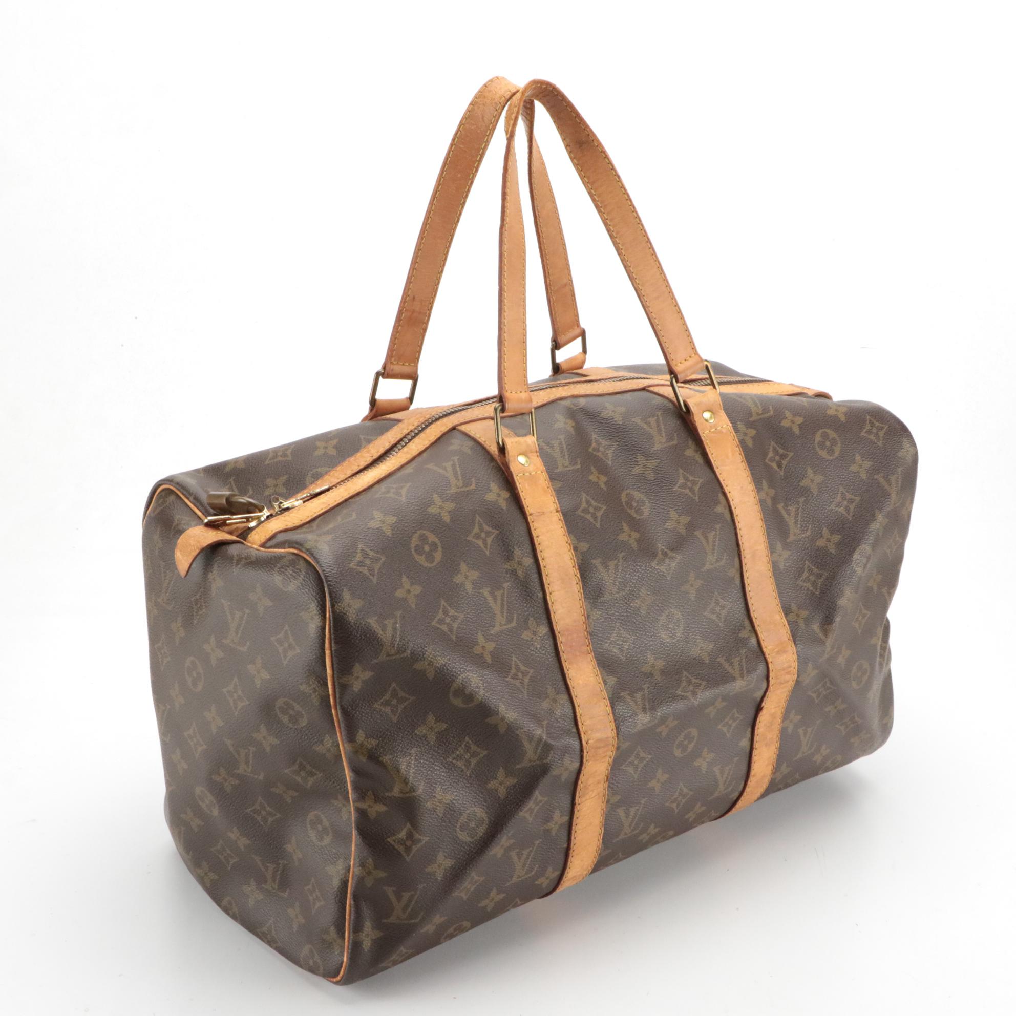 Louis Vuitton Sac Souple 45 in Brown Monogram Coated Canvas with Leather Trim