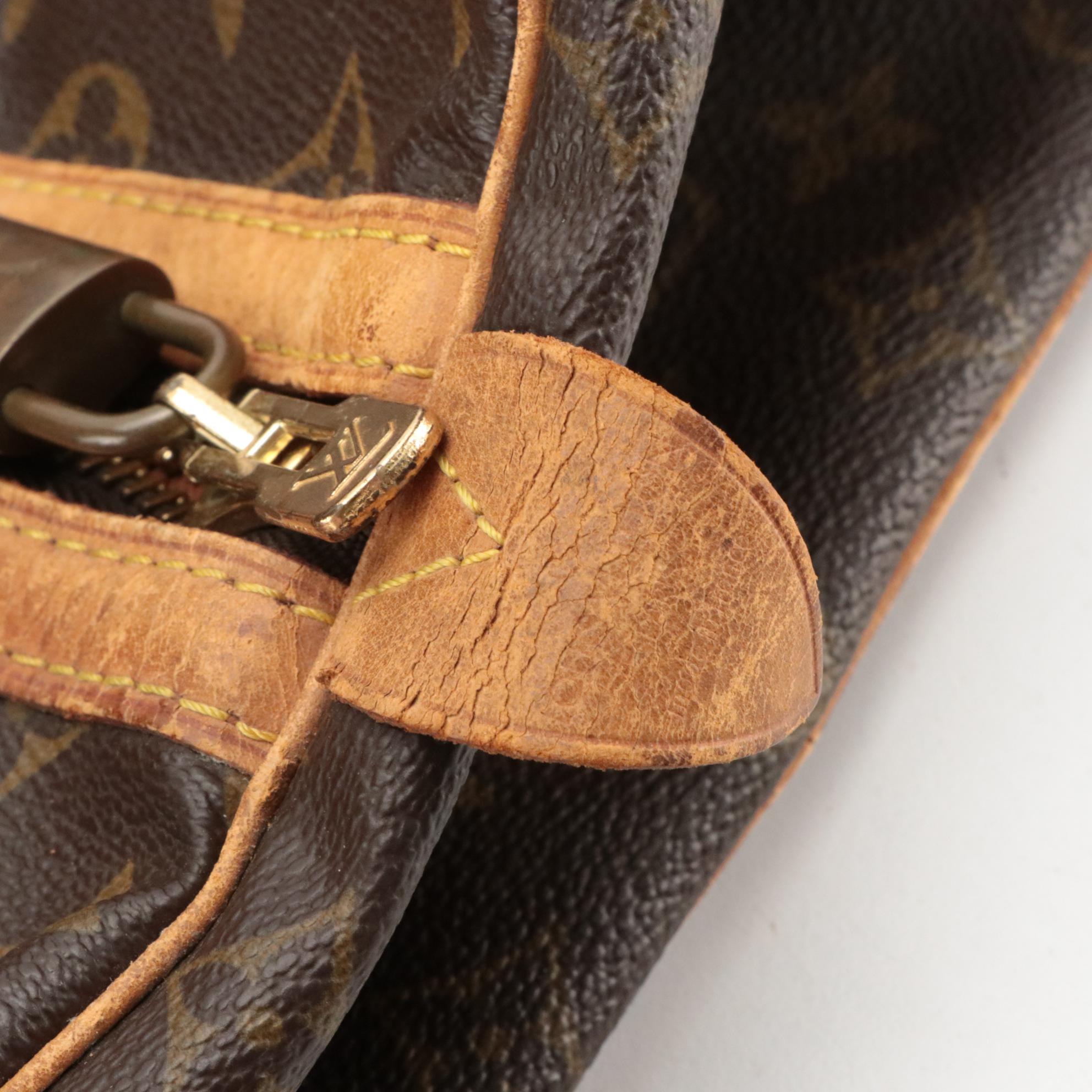 Louis Vuitton Sac Souple 45 in Brown Monogram Coated Canvas with Leather Trim