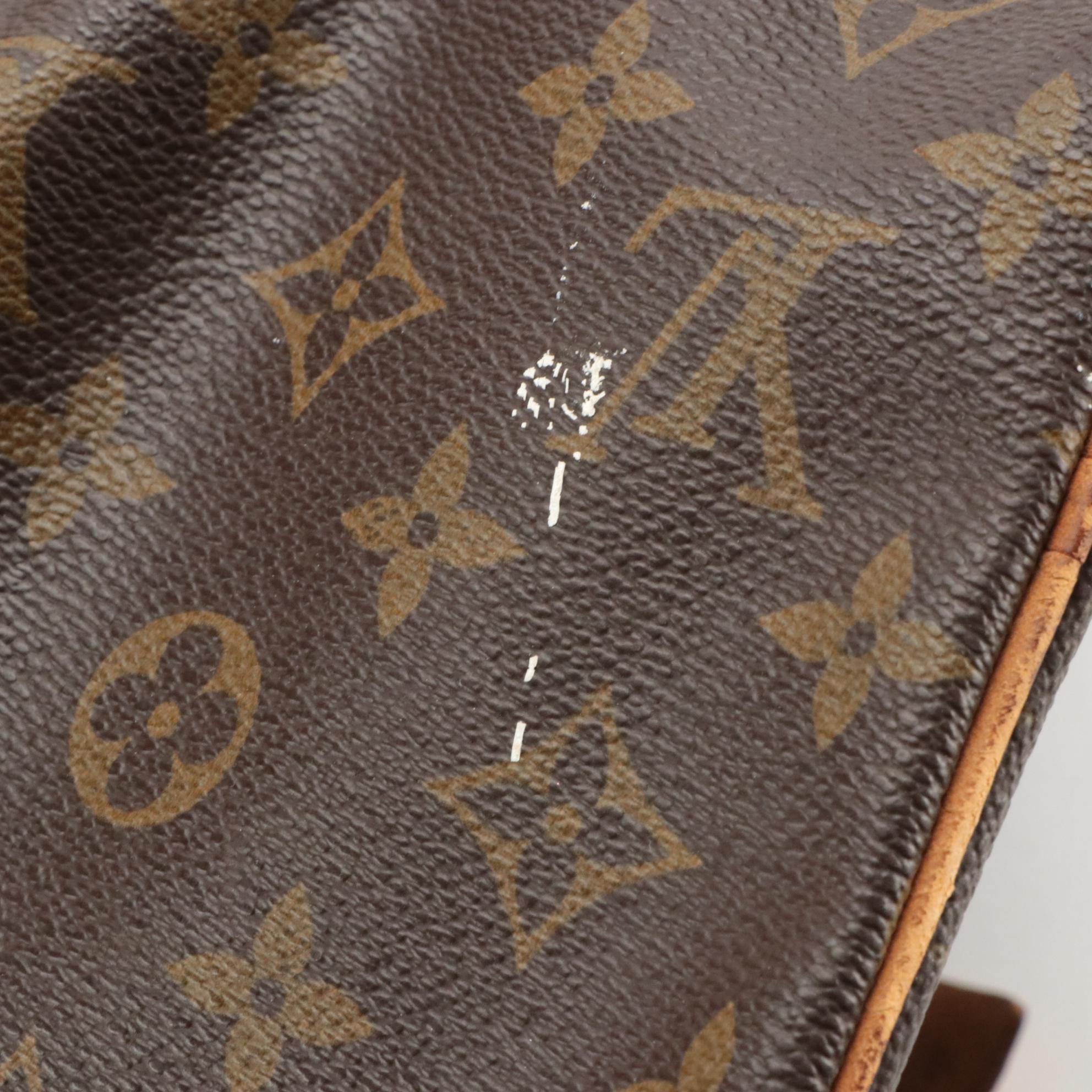 Louis Vuitton Sac Souple 45 in Brown Monogram Coated Canvas with Leather Trim