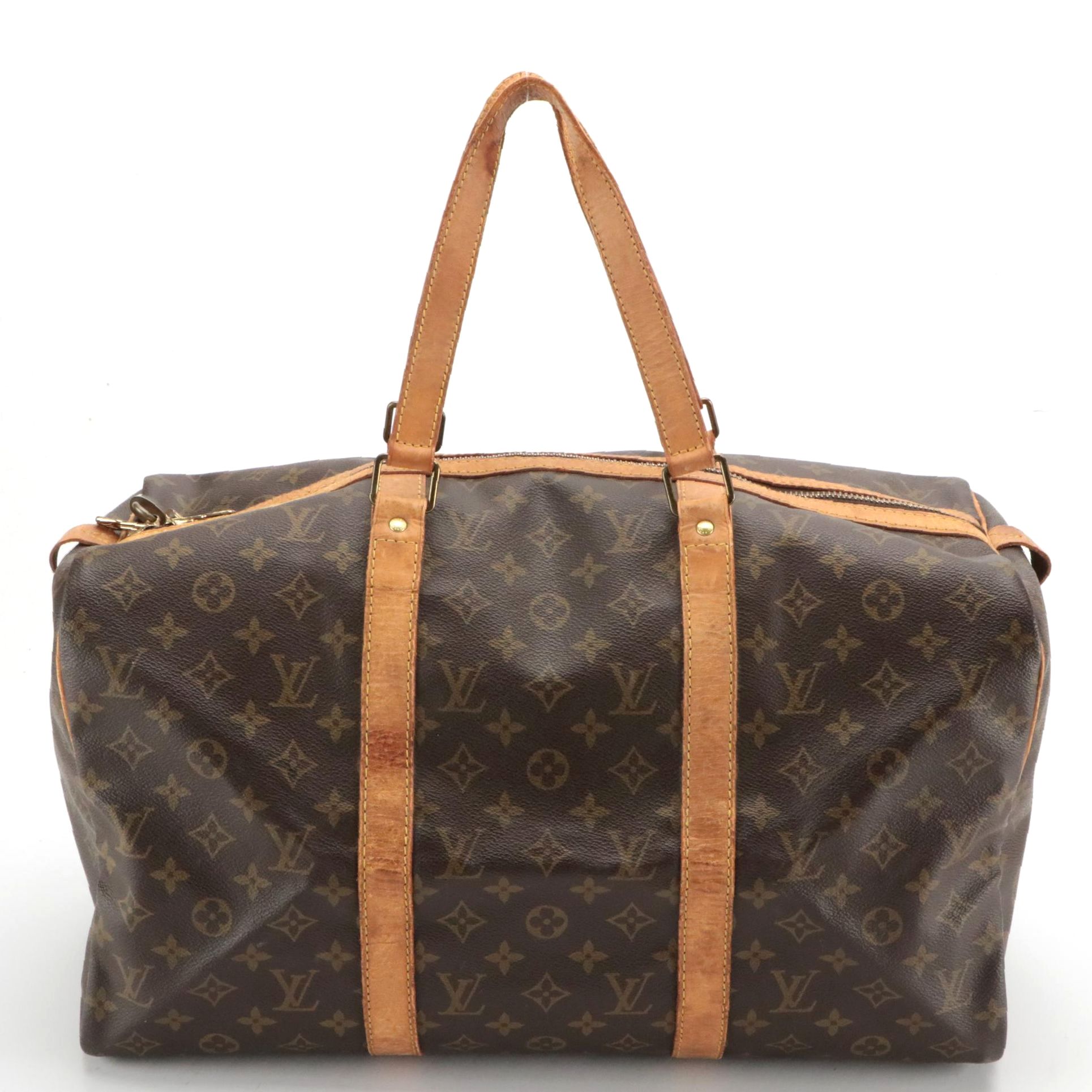 Louis Vuitton Sac Souple 45 in Brown Monogram Coated Canvas with Leather Trim