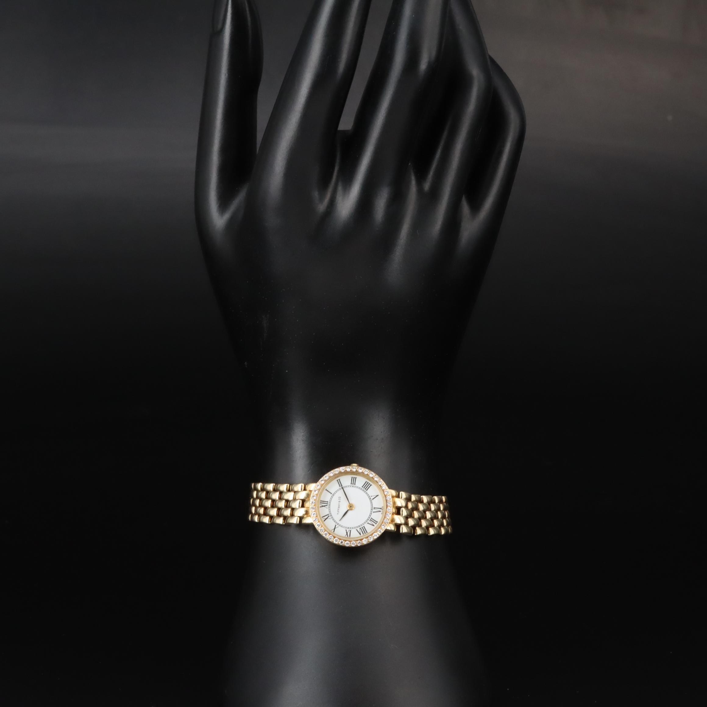 Tiffany & Co. Waldan Creation Diamond Set 14K Gold Watch