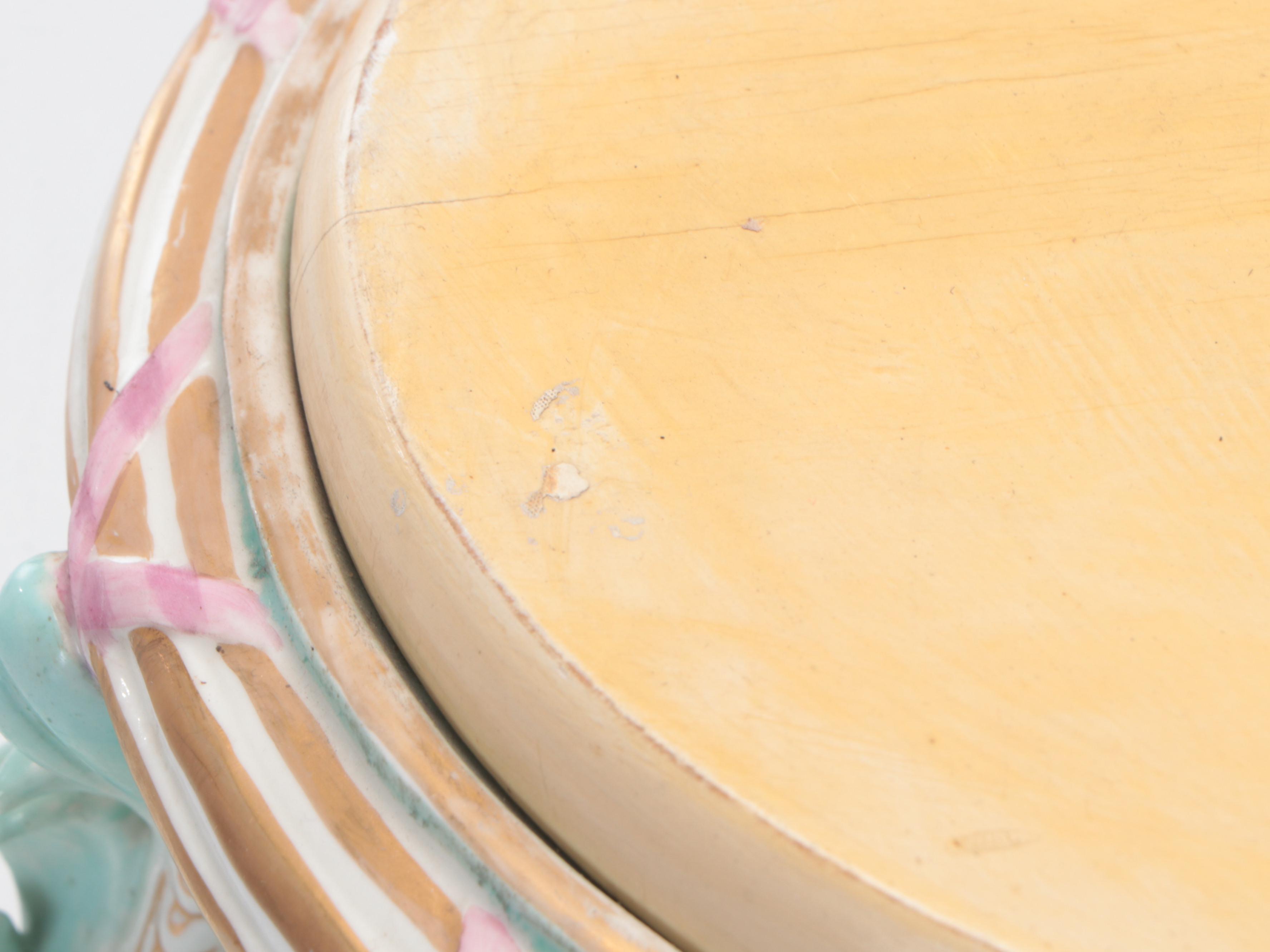 French Montreuil Porcelain Clock Pedestal, 1815–1873