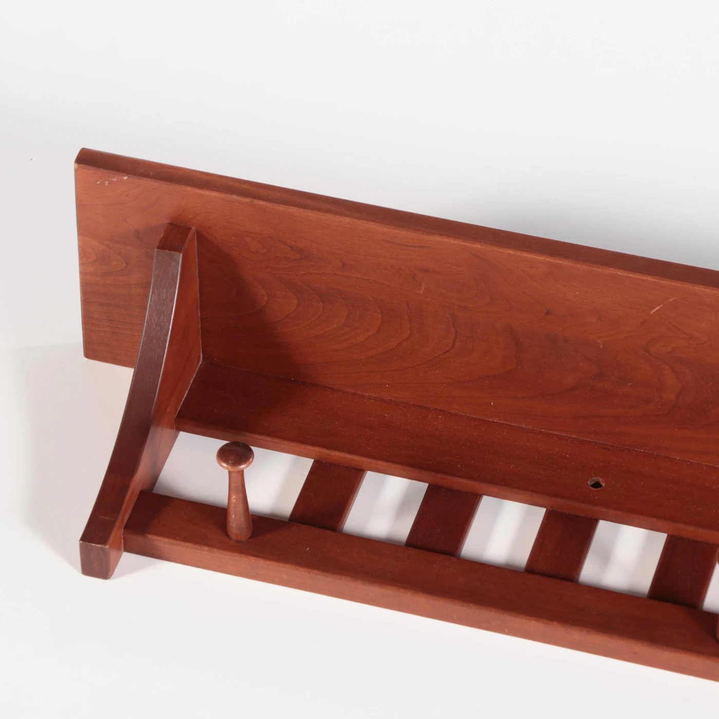 Shaker Style Cherrywood Plate Rack with Hanging Pegs | EBTH