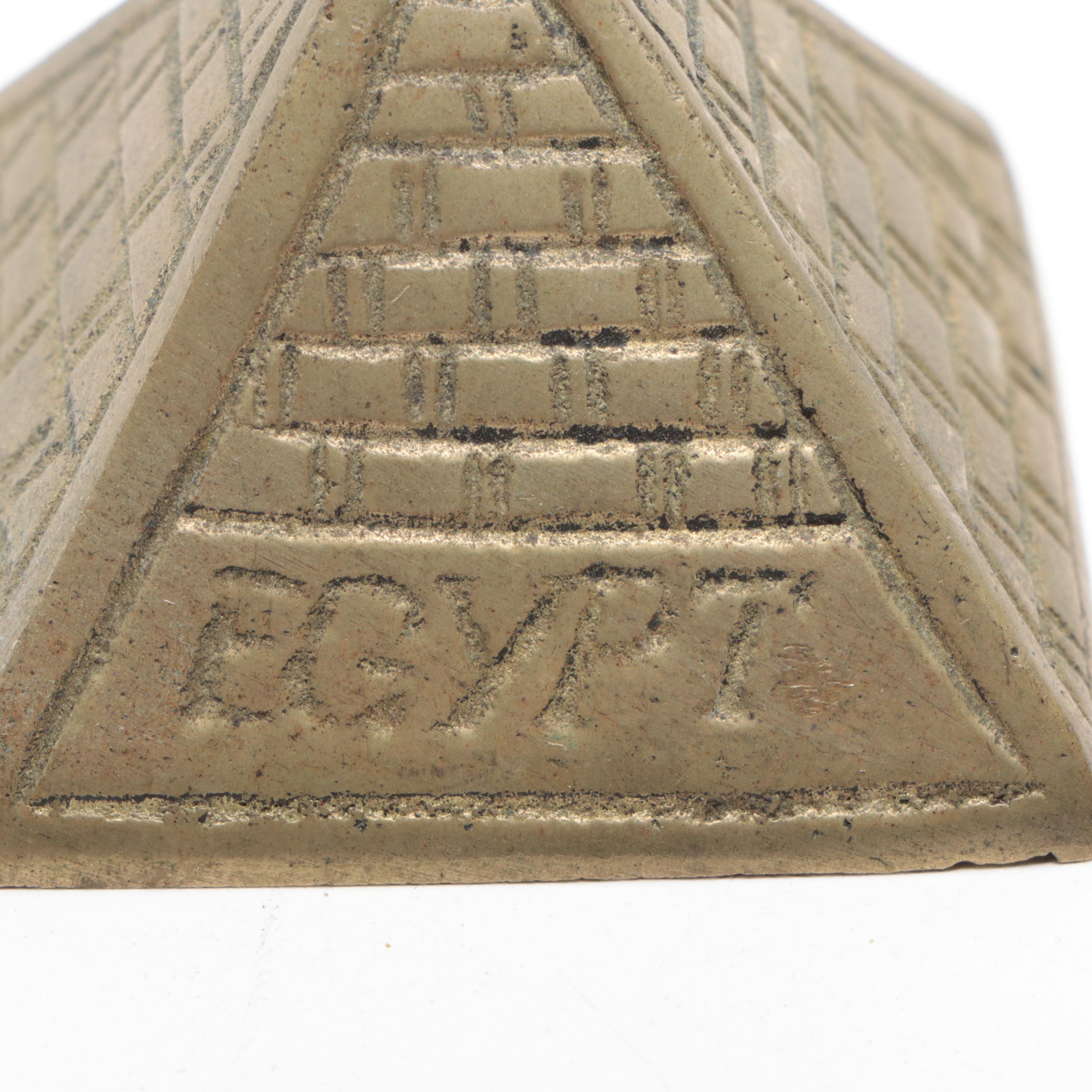 Egypt Pyramid Brass Nesting Paperweights, Mid-20th Century