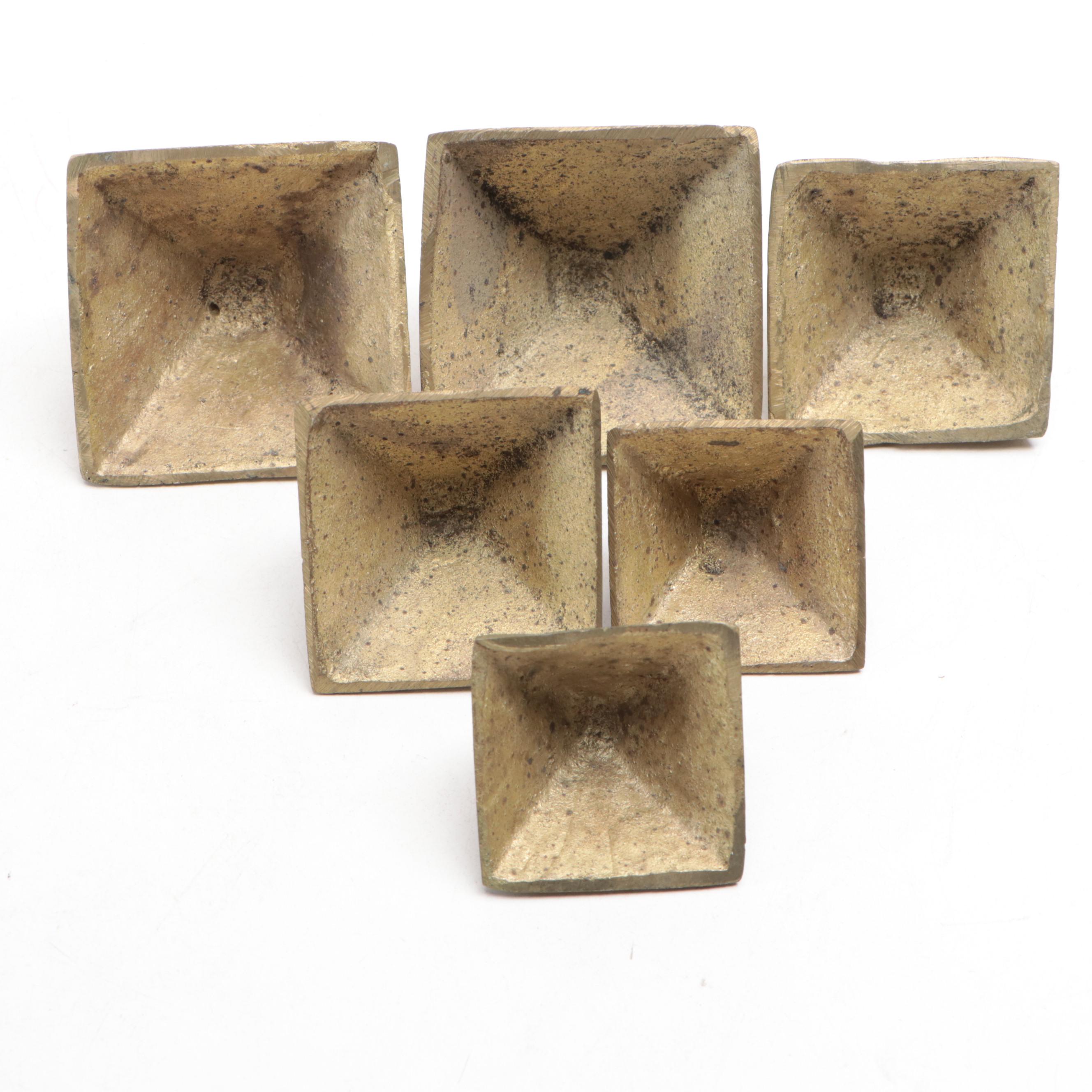 Egypt Pyramid Brass Nesting Paperweights, Mid-20th Century