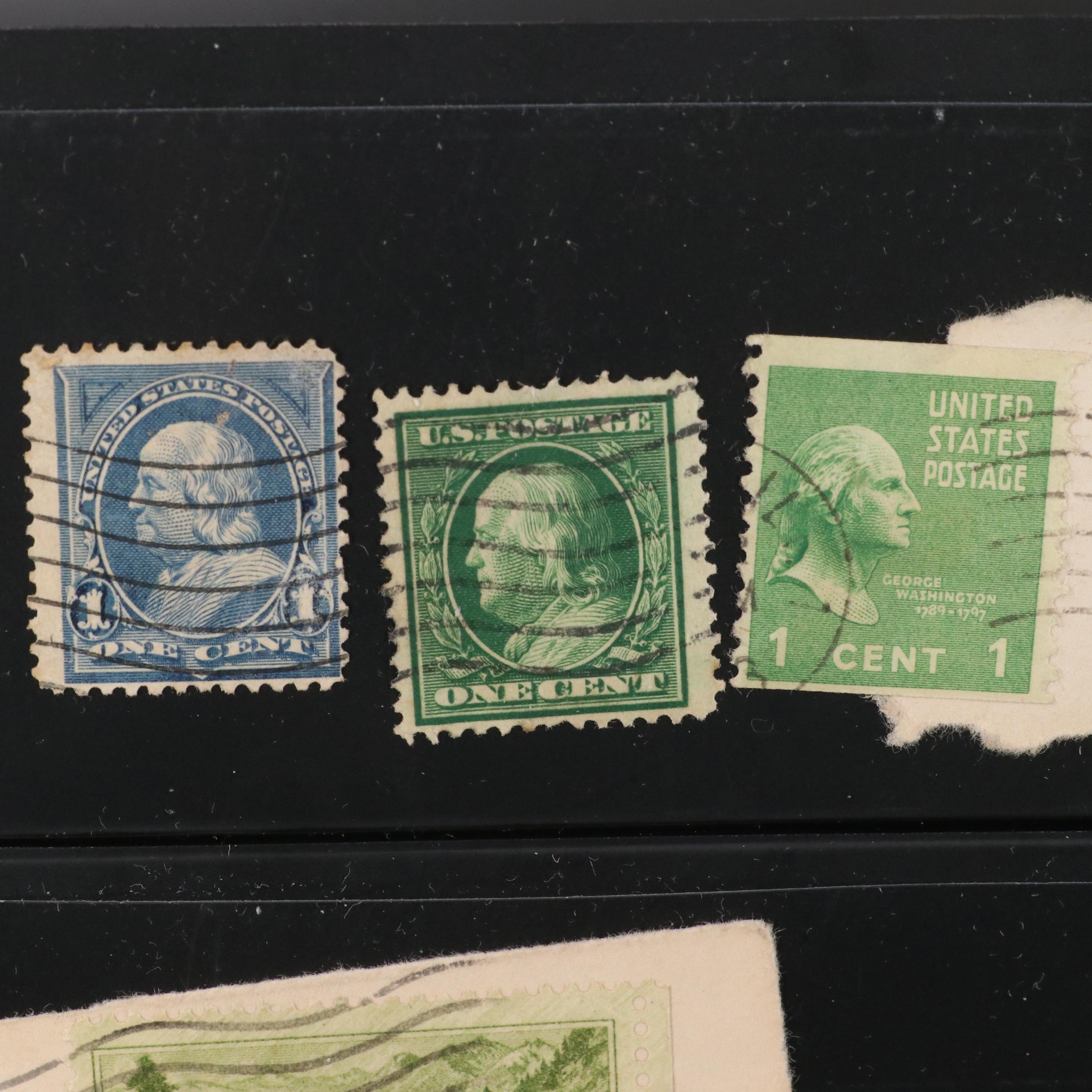 Collection of Used United States and World Stamps and 9 U.S. Quarter Proofs