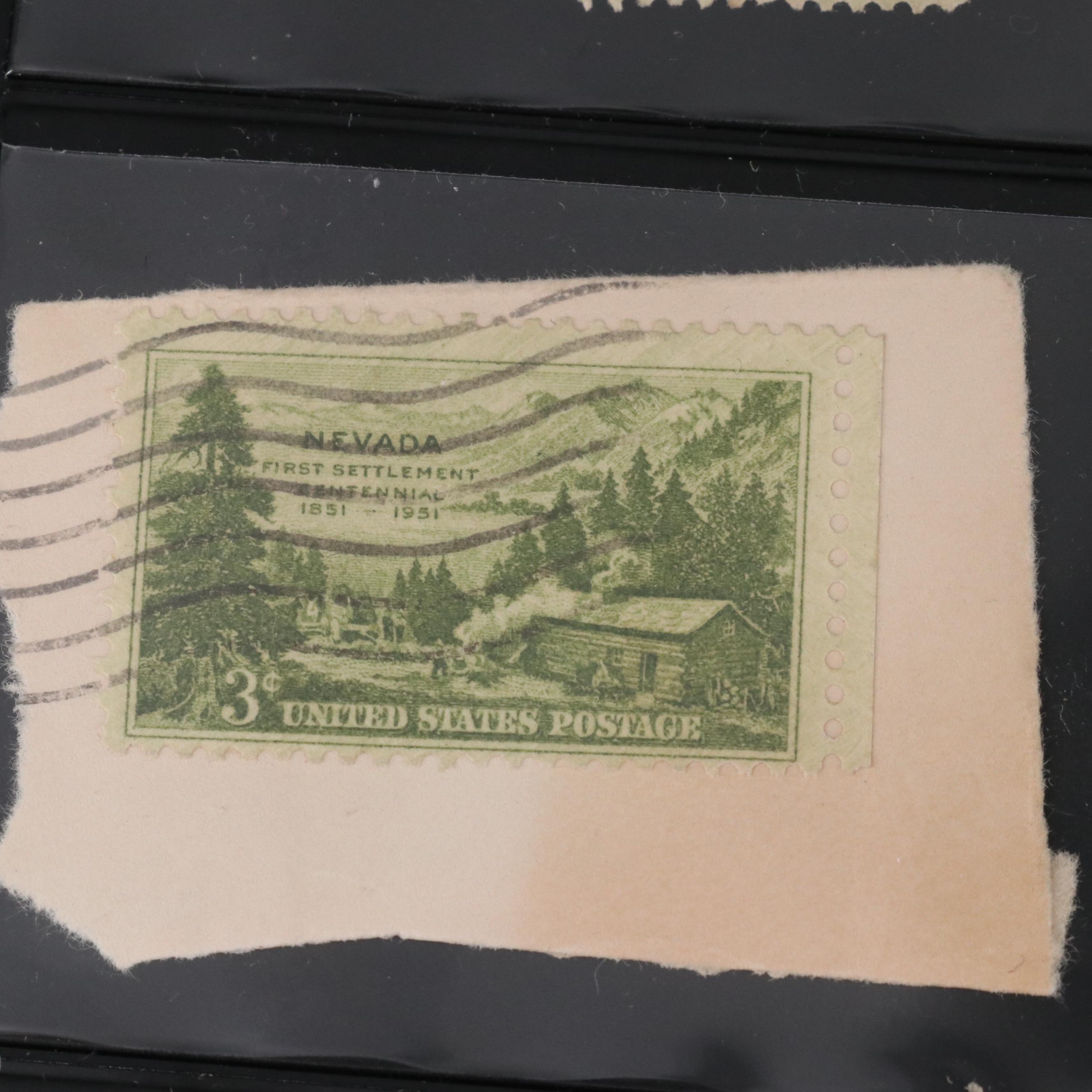 Collection of Used United States and World Stamps and 9 U.S. Quarter Proofs