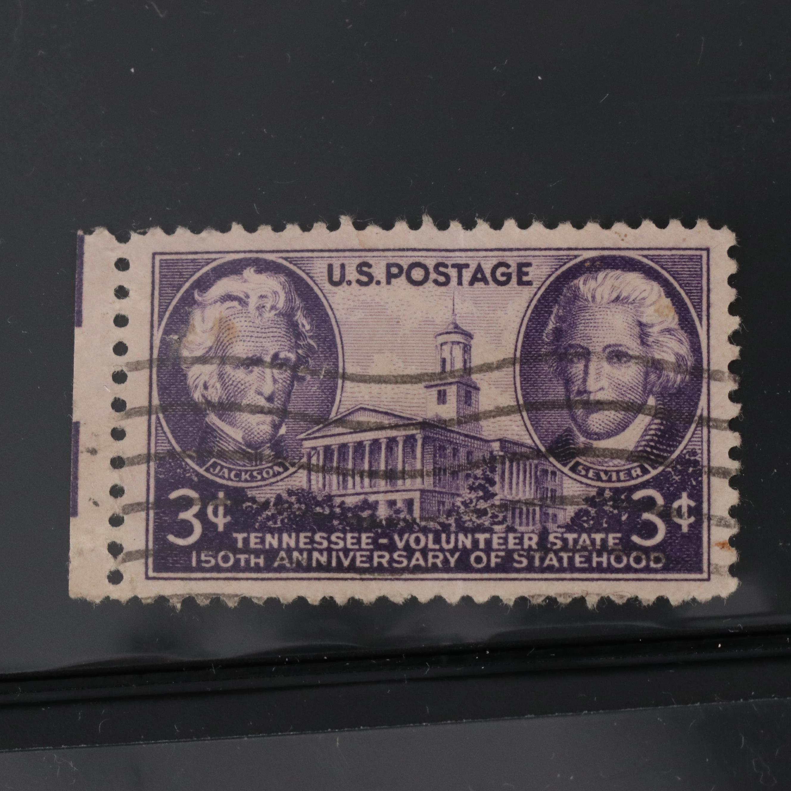 Collection of Used United States and World Stamps and 9 U.S. Quarter Proofs