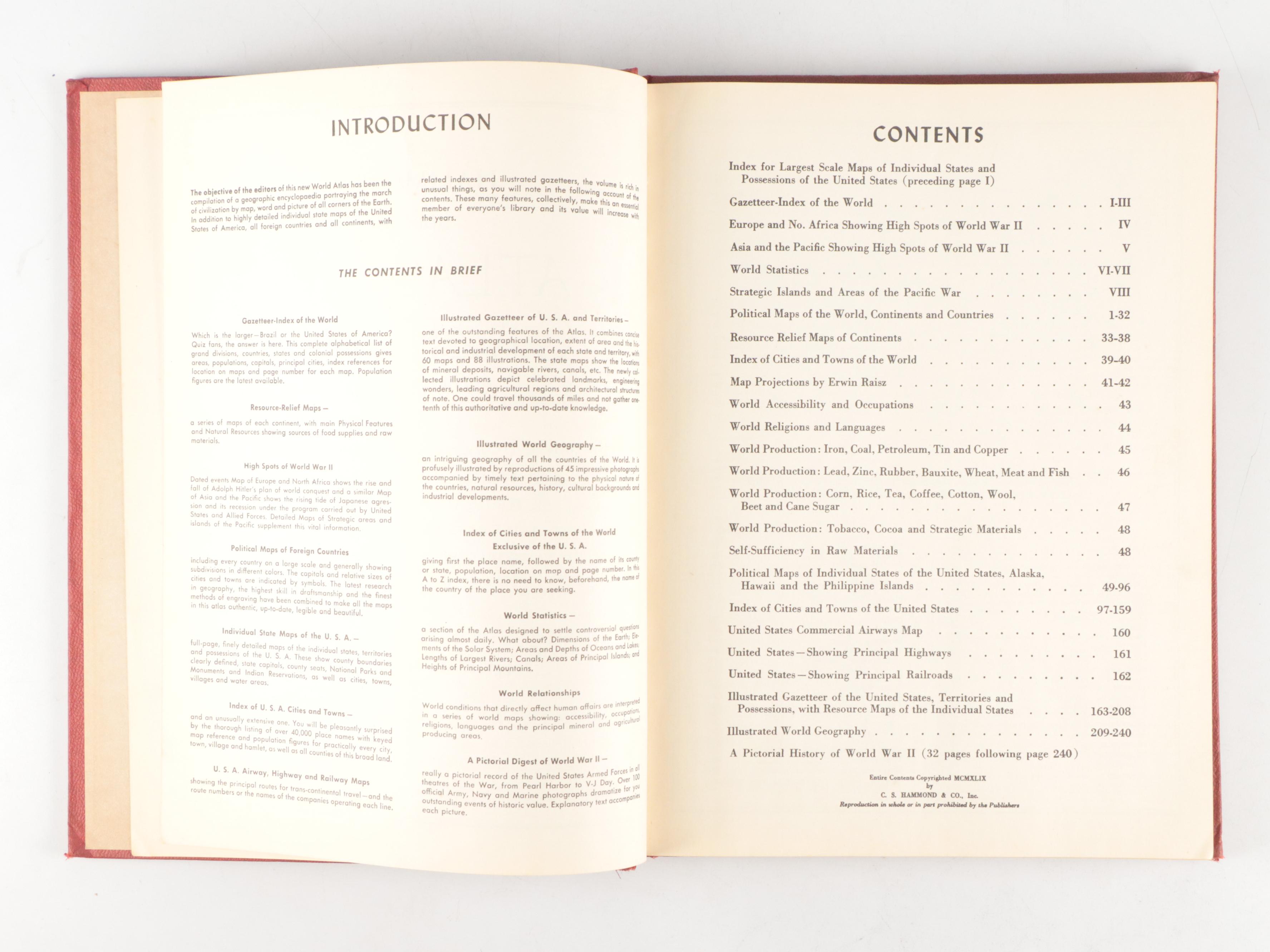 Special College Edition "Hammond's Standard Atlas And Gazetteer" and Other Atlas