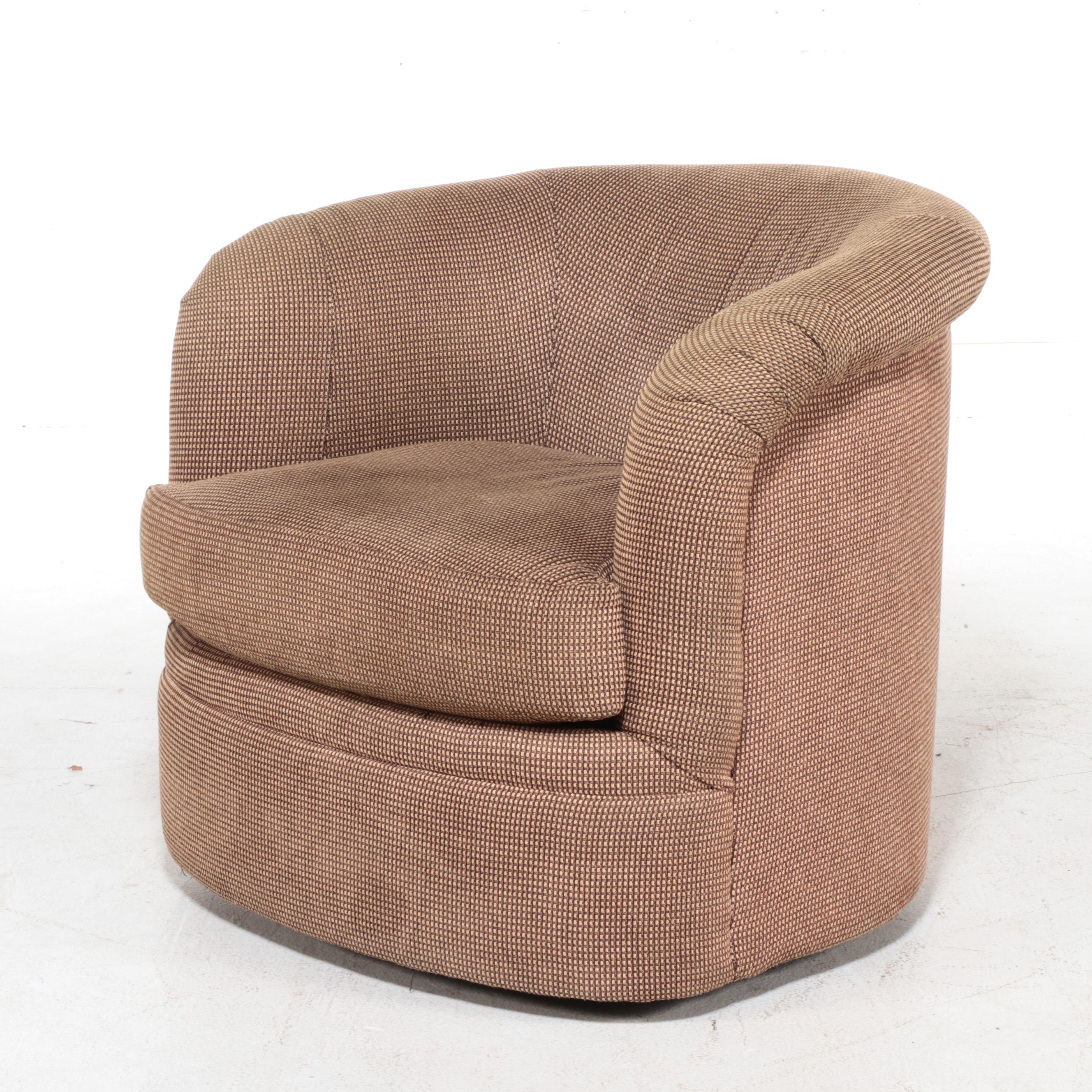 Norwalk Furniture Upholstered Barrel-Back Swivel Chair