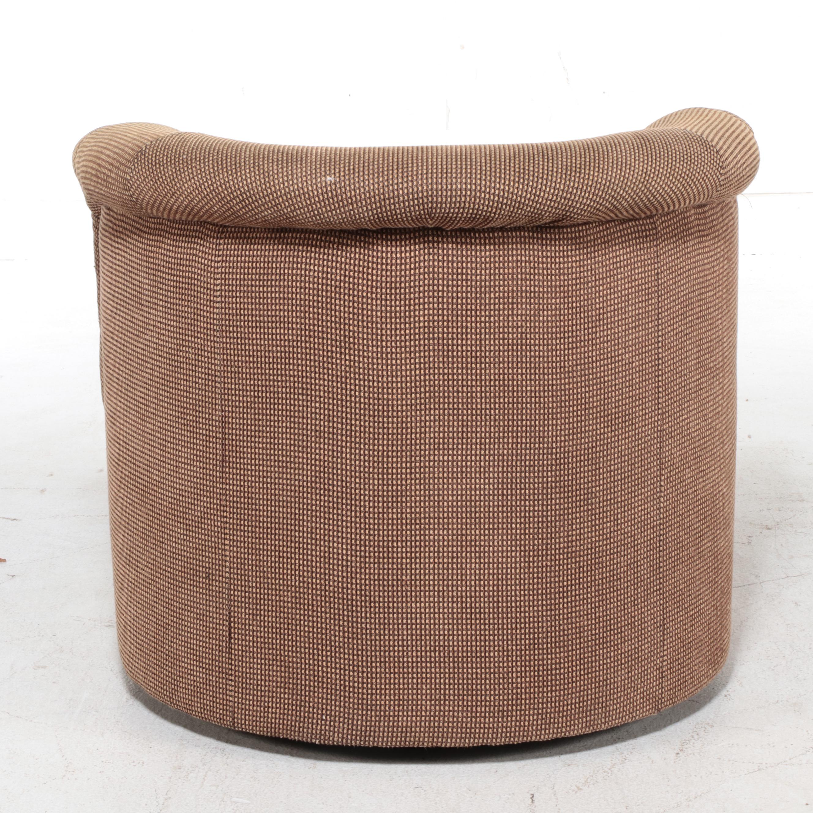 Norwalk Furniture Upholstered Barrel-Back Swivel Chair