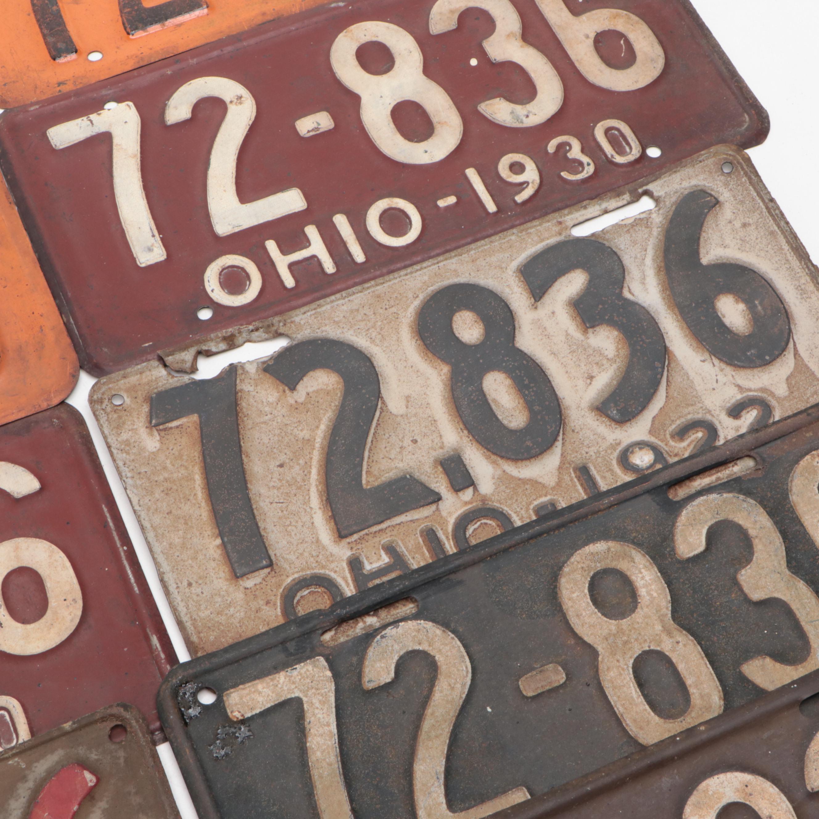 Ohio Vehicle License Plates, Early to Mid-20th Century