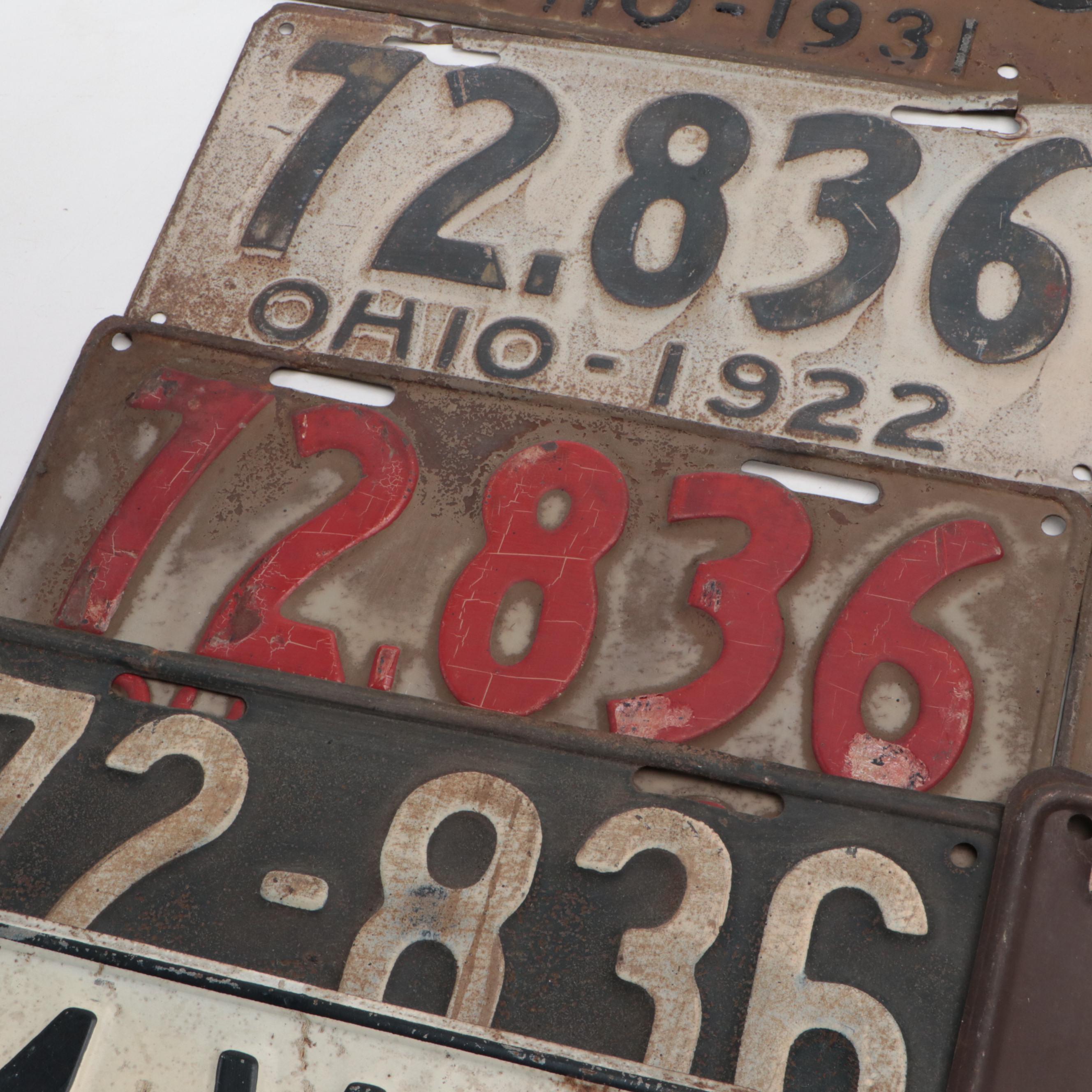 Ohio Vehicle License Plates, Early to Mid-20th Century