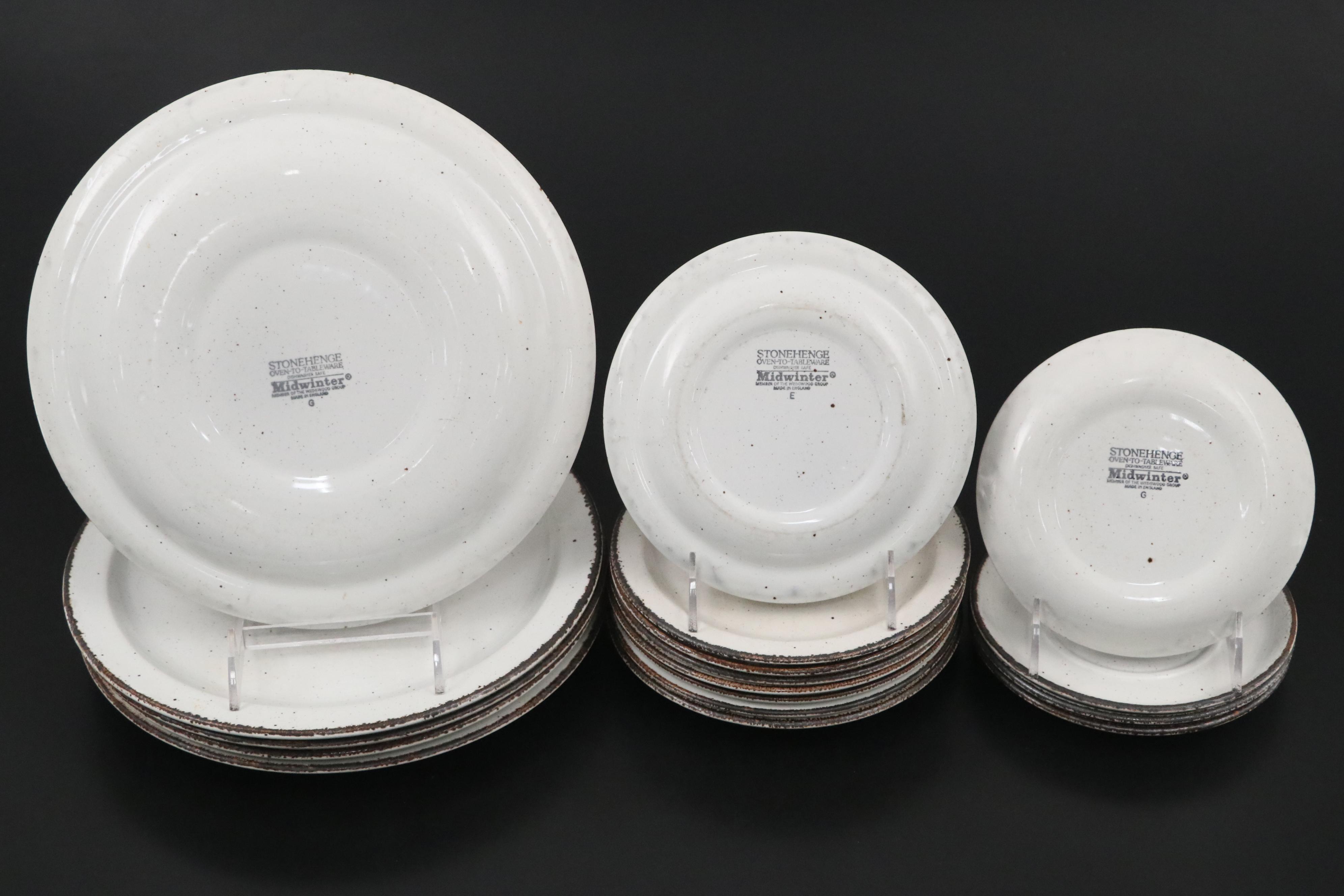 Midwinter Ltd. "Stonehenge White" Ceramic Dinner Plates, Salad Plates and More