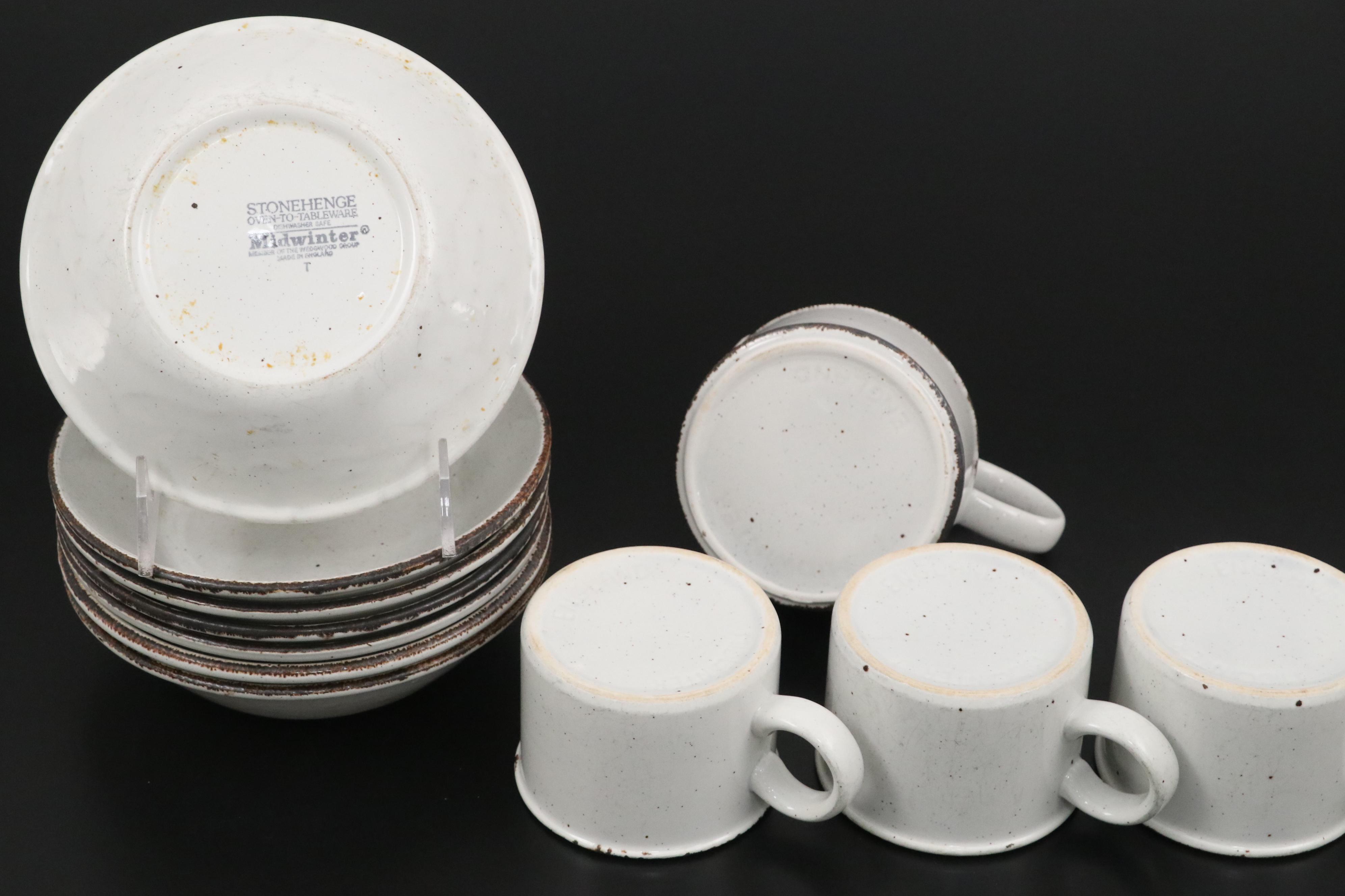 Midwinter Ltd. "Stonehenge White" Ceramic Dinner Plates, Salad Plates and More