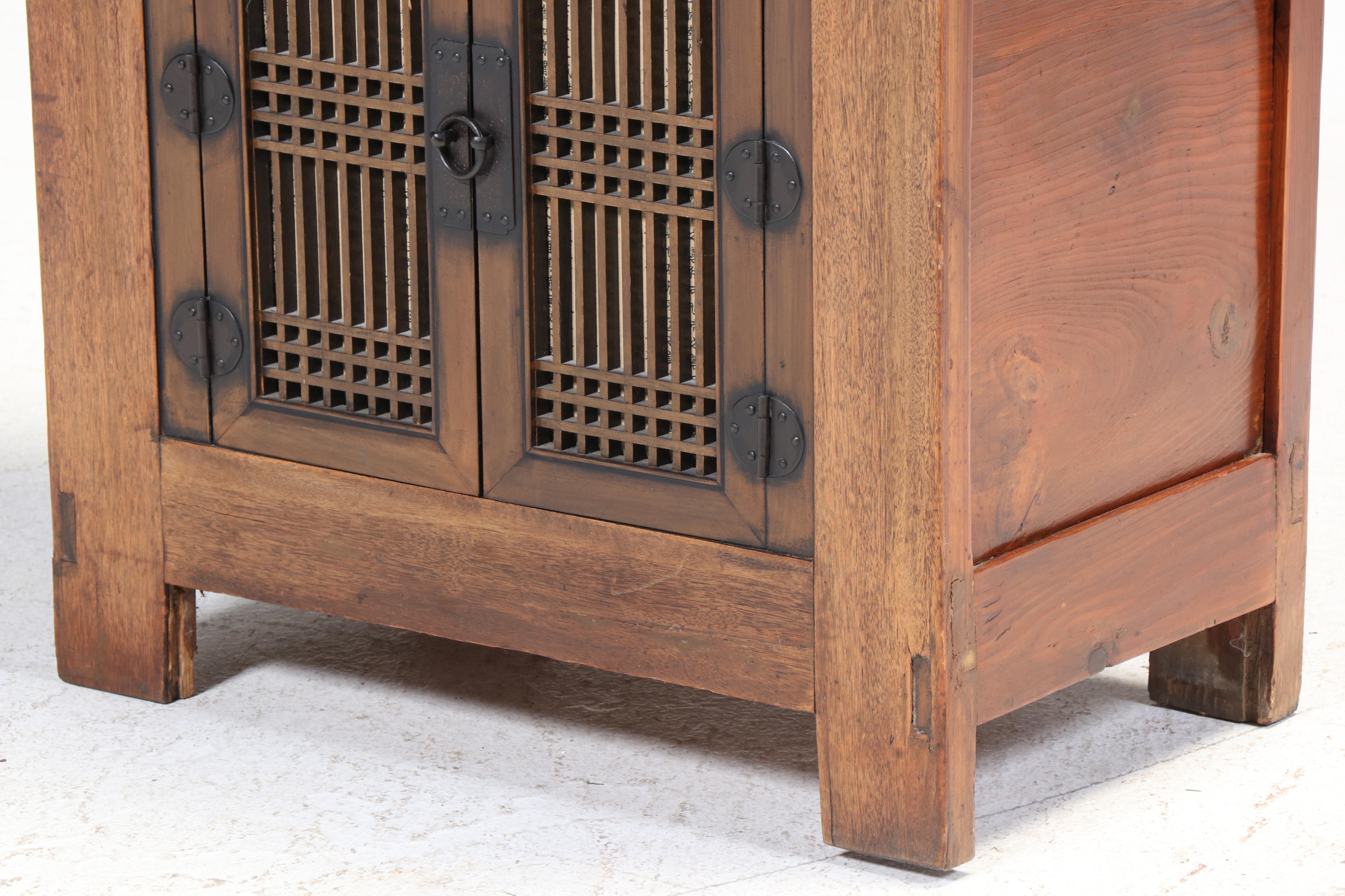 Korean Elm Rice Chest with Modified Cabinet Front, 19th Century