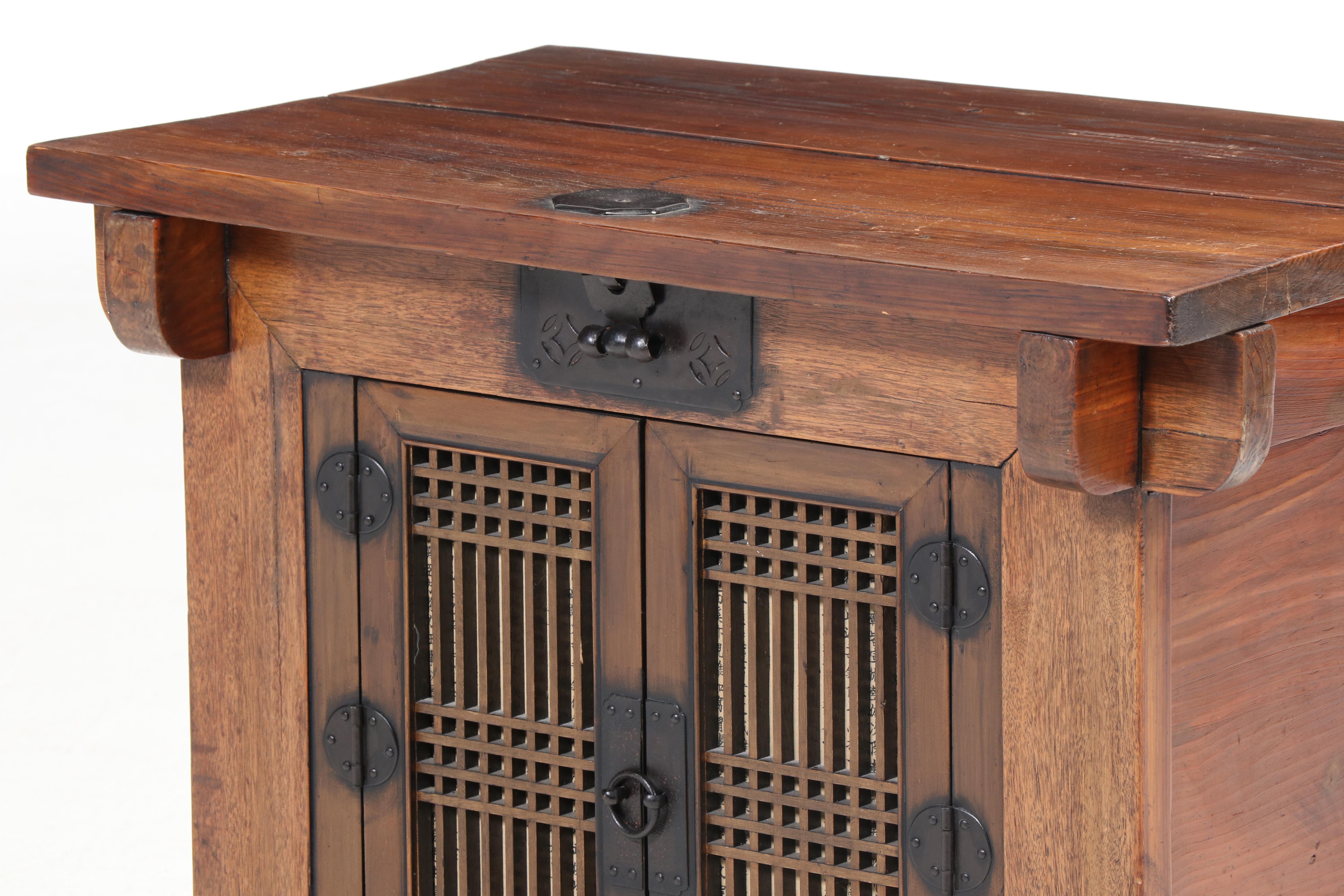 Korean Elm Rice Chest with Modified Cabinet Front, 19th Century