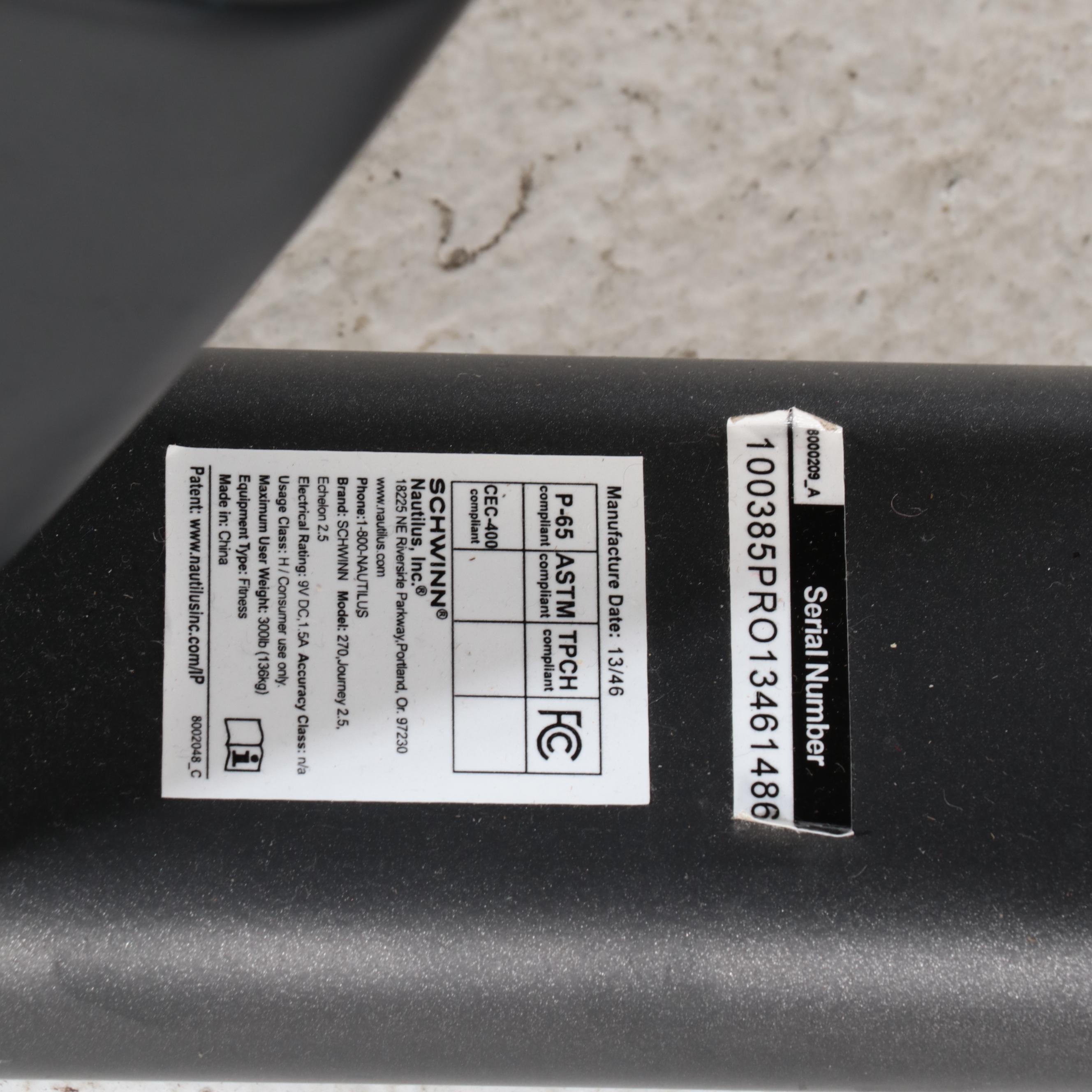 Schwinn Journey 2.5 Recumbent Exercise Bike